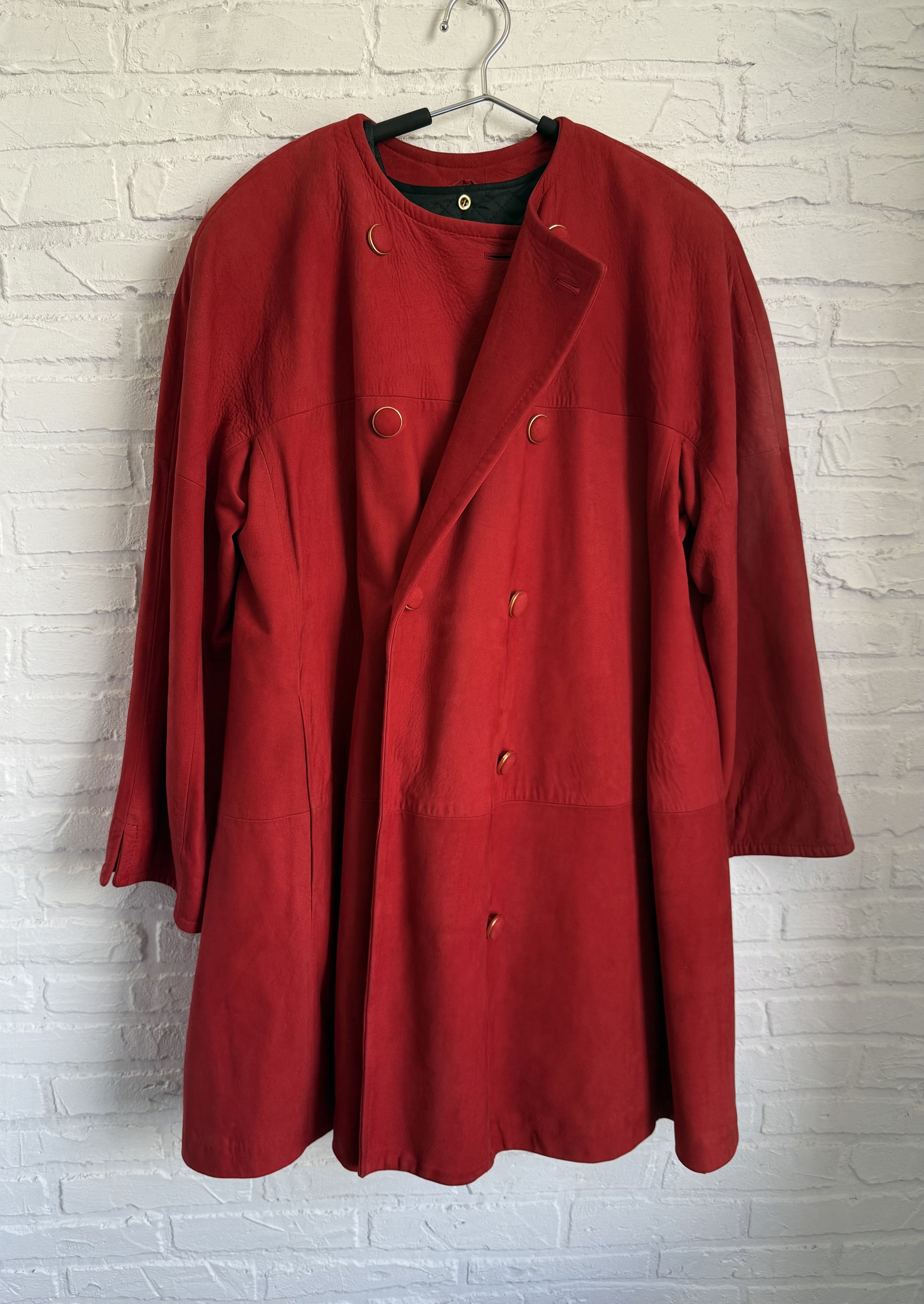 Gianfranco Ferre Vintage 80s Gianfranco Ferre red leather cape jacket Size ONE SIZE - 13 Thumbnail