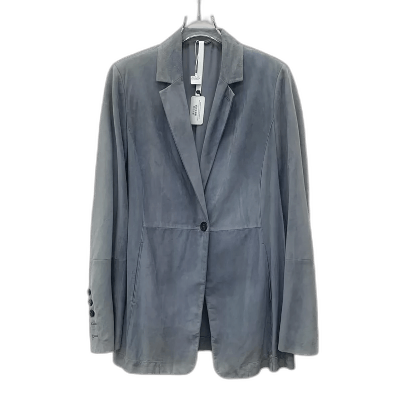 Brunello Cucinelli Brunello Cucinelli Blue Leather Blazer Jacket Size L / US 10 / IT 46 - 1 Thumbnail