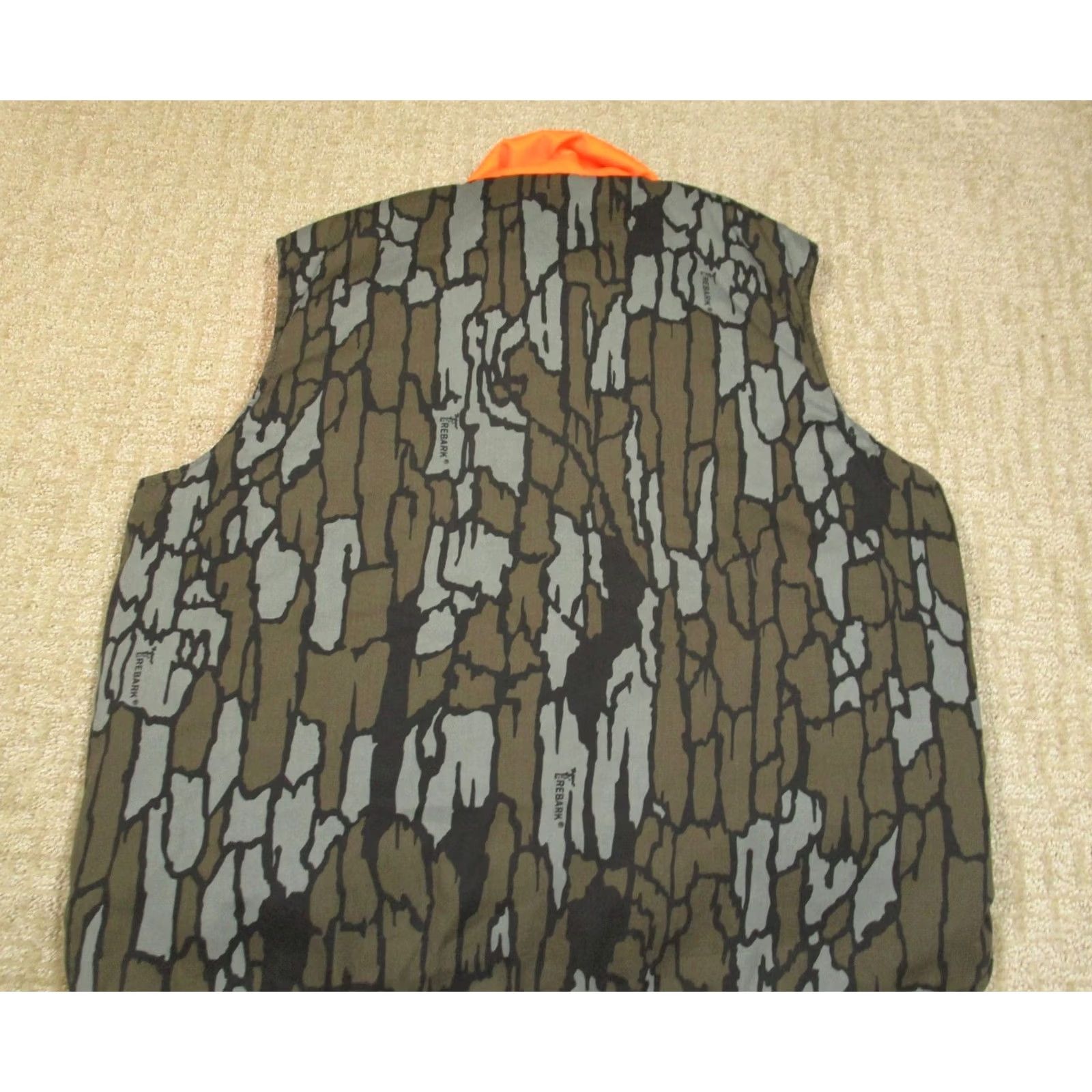 Vintage Trebark Vest Men L Camouflage Full Zip Reversible Insulated Outdoor Hiking Hunting Brown XS? Size US L / EU 52-54 / 3 - 4 Thumbnail