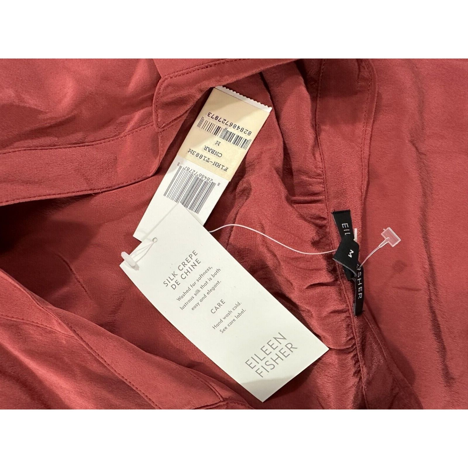 Eileen Fisher Eileen FISHER Silk Roll Tab Sleeve top blouse Dusty Red sz M Size M / US 6-8 / IT 42-44 - 3 Thumbnail