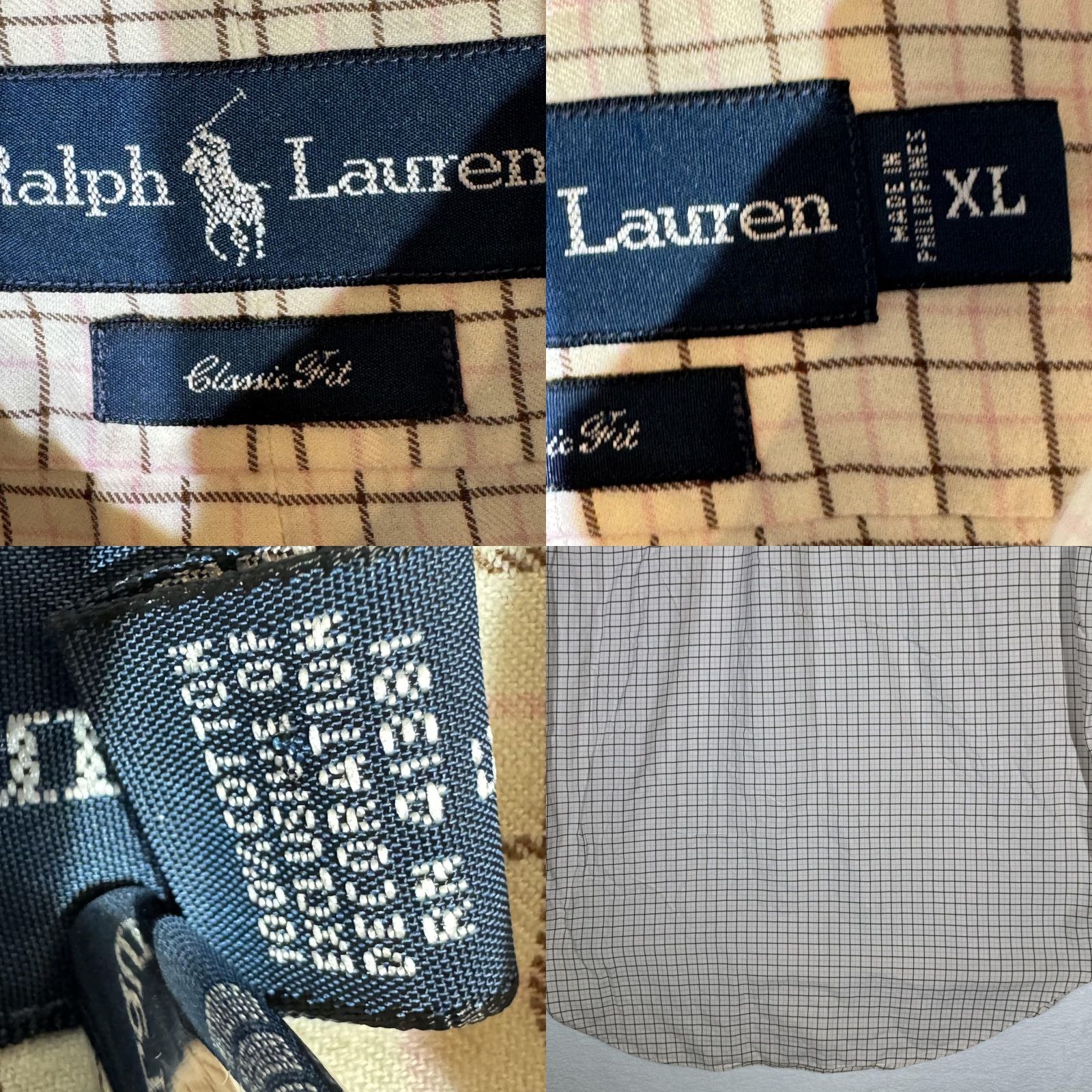 Ralph Lauren Ralph Lauren Shirt Mens XL Cream Tattersall Plaid Classic Fit Long Sleeve Pony Size US XL / EU 56 / 4 - 8 Thumbnail