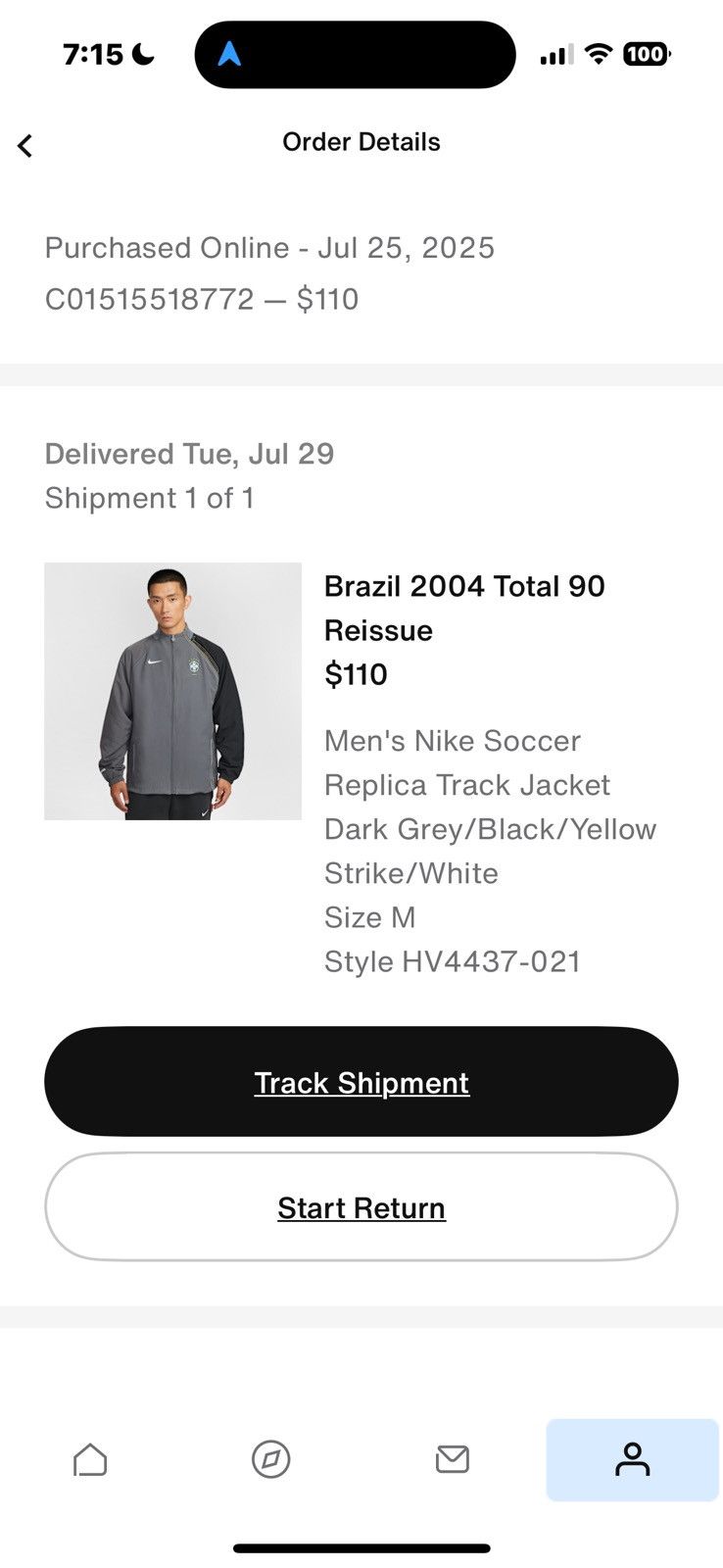 Nike Nike Total 90 Brazil Reissue Replica Soccer Track Jacket Size US M / EU 48-50 / 2 - 10 Thumbnail