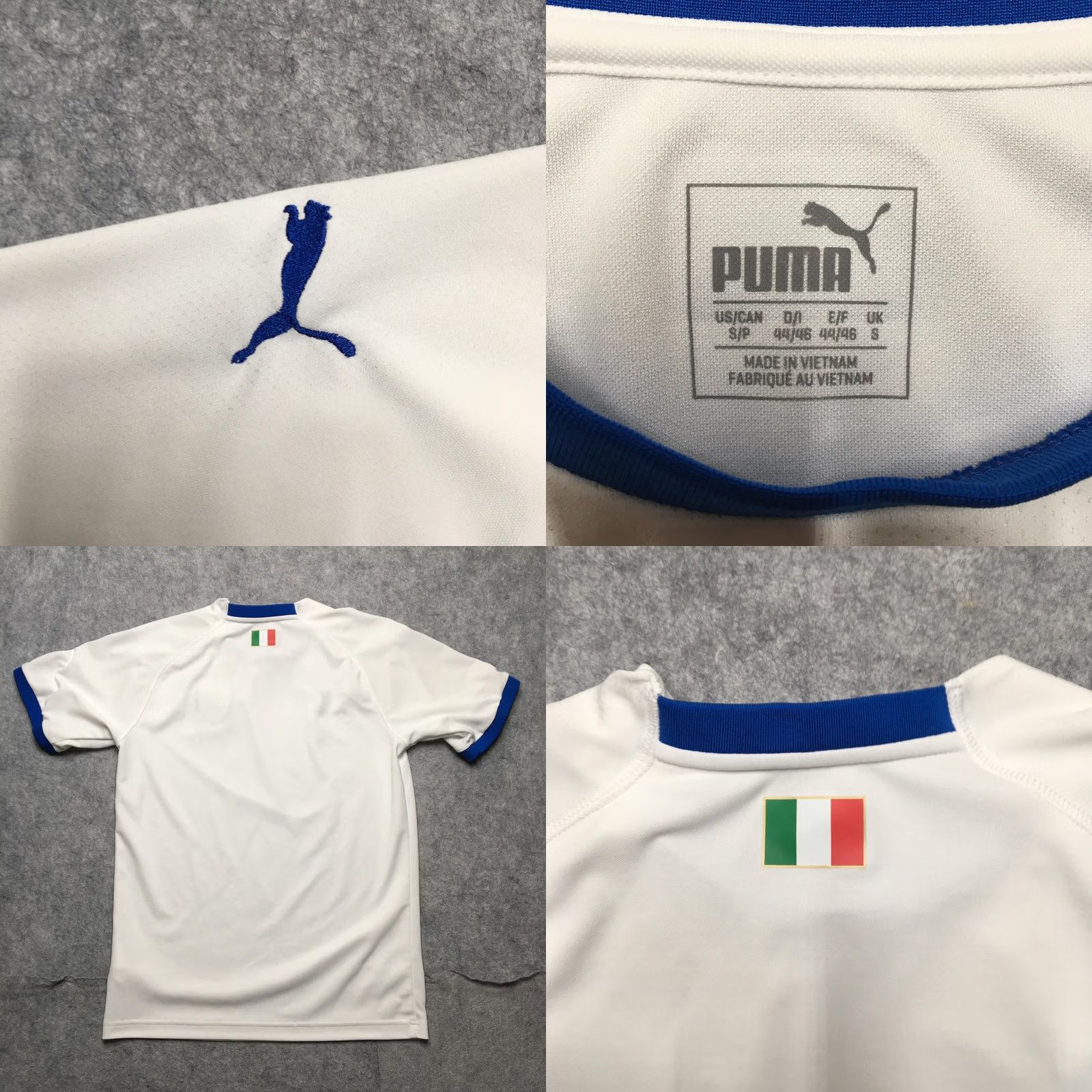 Puma Italy National Team Shirt Mens Small White Puma DryCell Soccer Jersey FIGC Euro White Crew Neck Short Sleeve Polyester Spandex Vintage: No Mens Size US S / EU 44-46 / 1 - 8 Thumbnail