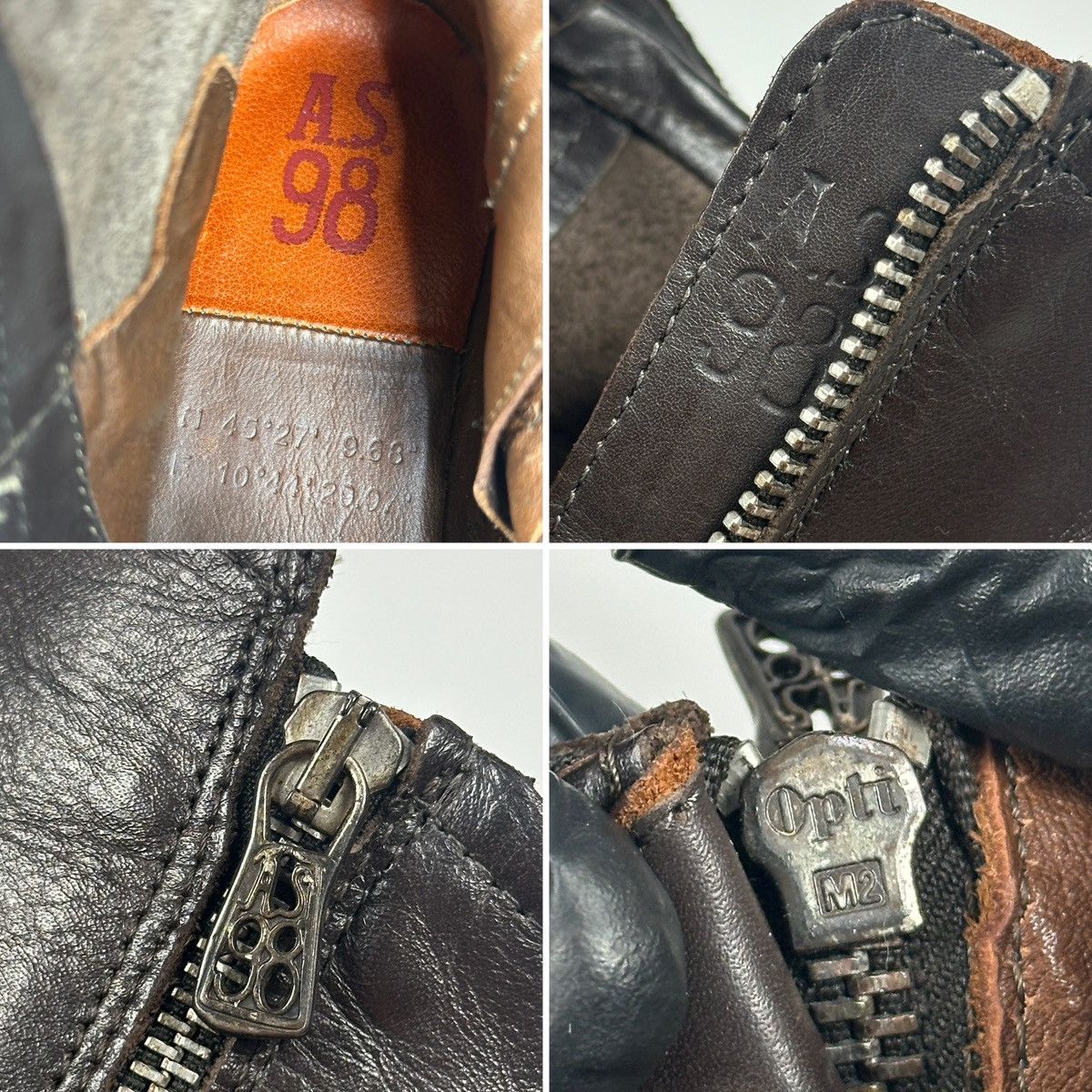 A.S.98 A.S.98. Airstep Brown Leather Biker Buckle Strap Ankle Boots Size US 8 / IT 38 - 25 Thumbnail