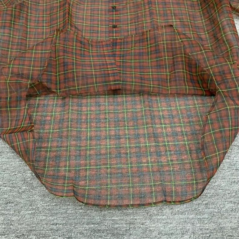 Raf Simons Raf Simons Red bubble gauze plaid shirt with short sleeves Size US S / EU 44-46 / 1 - 7 Thumbnail