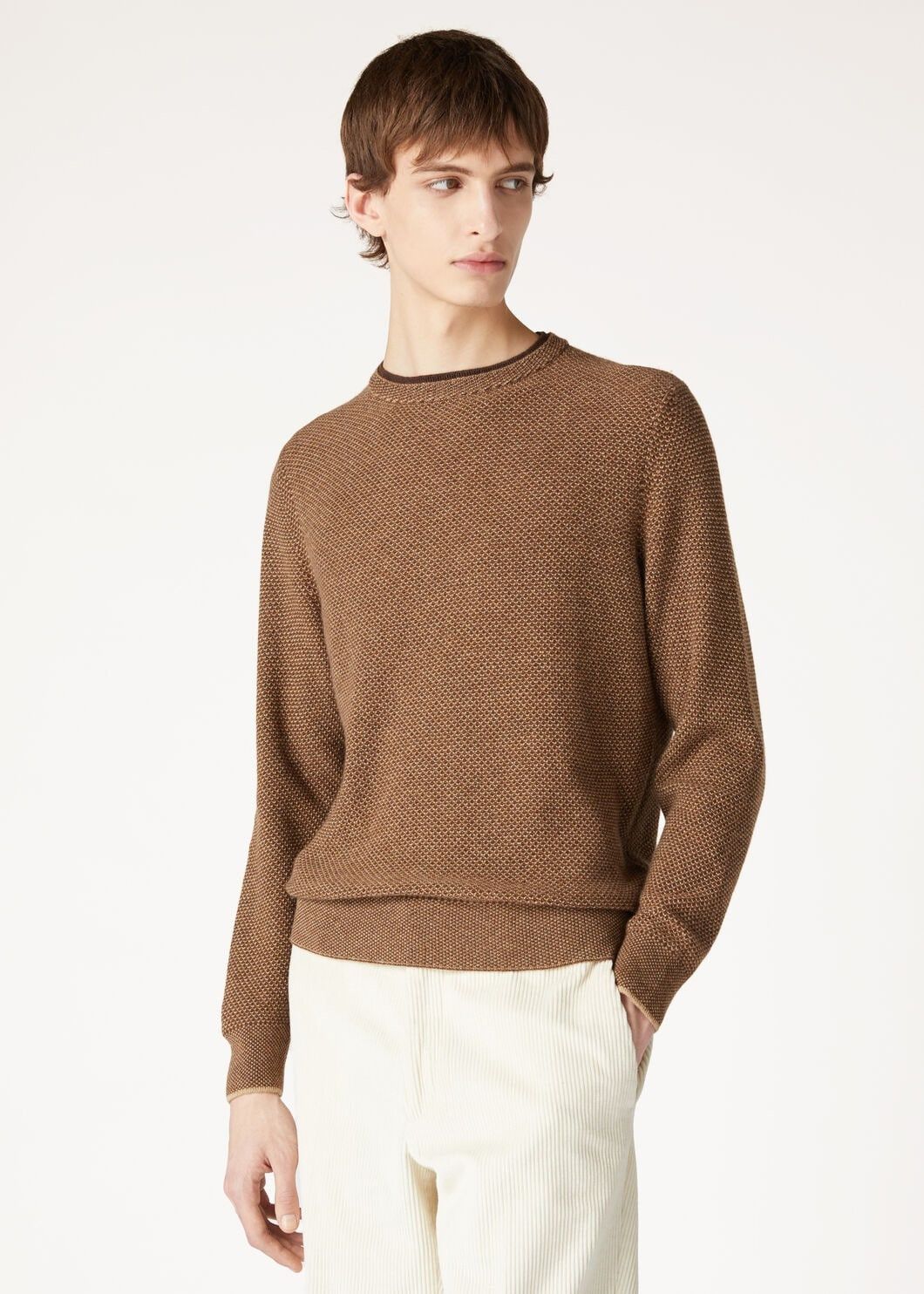 Loro Piana o1w1db10725 FAM7601 City Pull Crewneck Sweater in Brown Size US L / EU 52-54 / 3 - 4 Thumbnail
