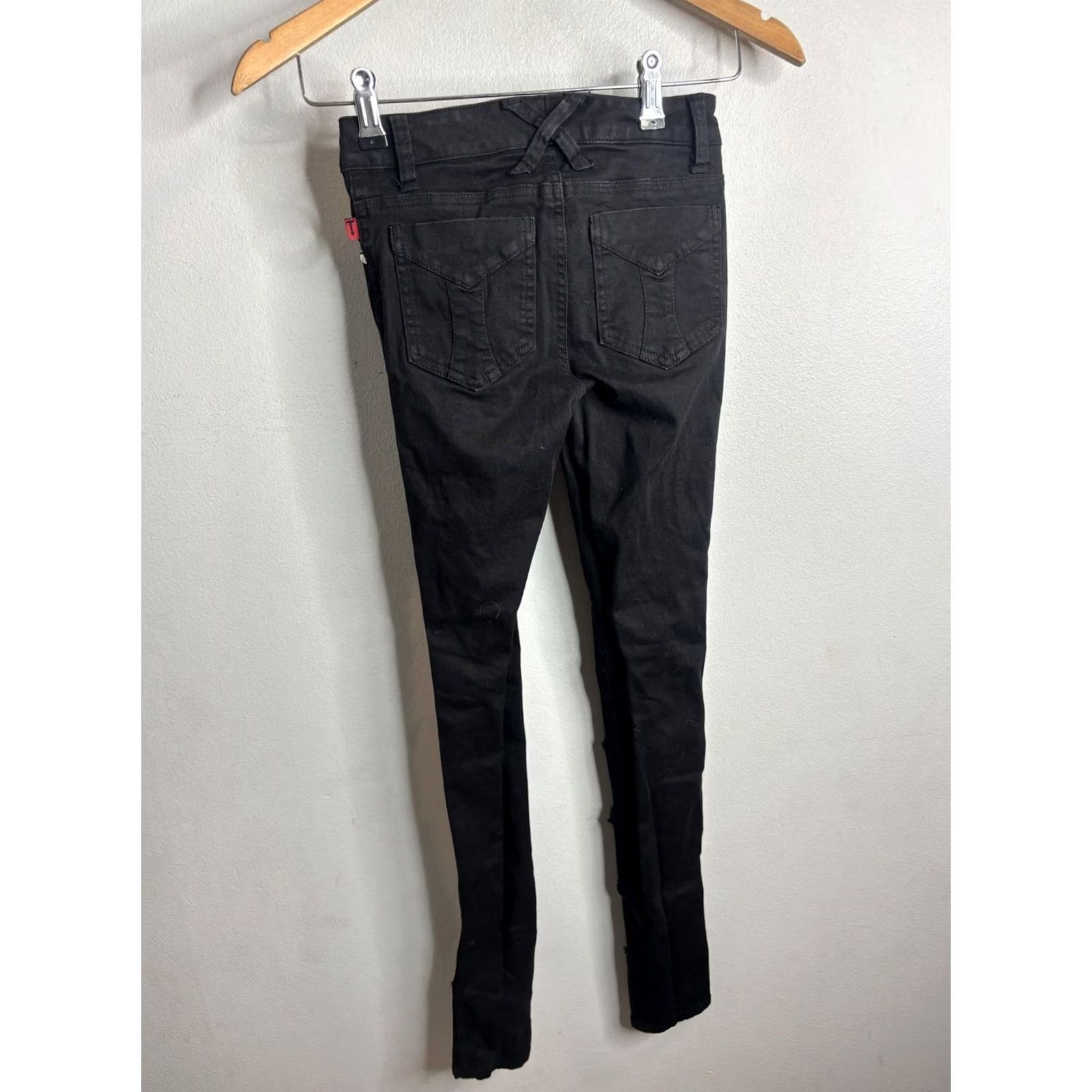 Tripp NYC TRIPP NYC Jeans Skinny Mid Rise Distressed Black 0 Juniors Slim 5-Pocket Denim Inseam 31 in Womens? Size 25" / US 0 / IT 36 - 4 Thumbnail