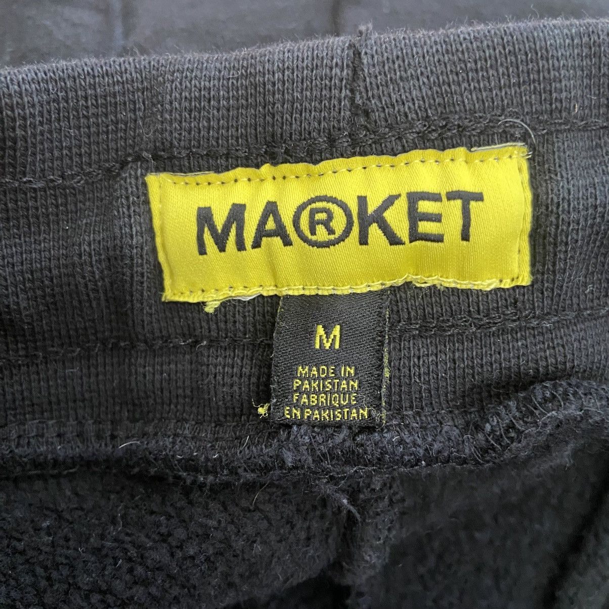 Market Market Black Drawstring Logo Sweatpants Men’s Medium Size US 32 / EU 48 - 8 Thumbnail
