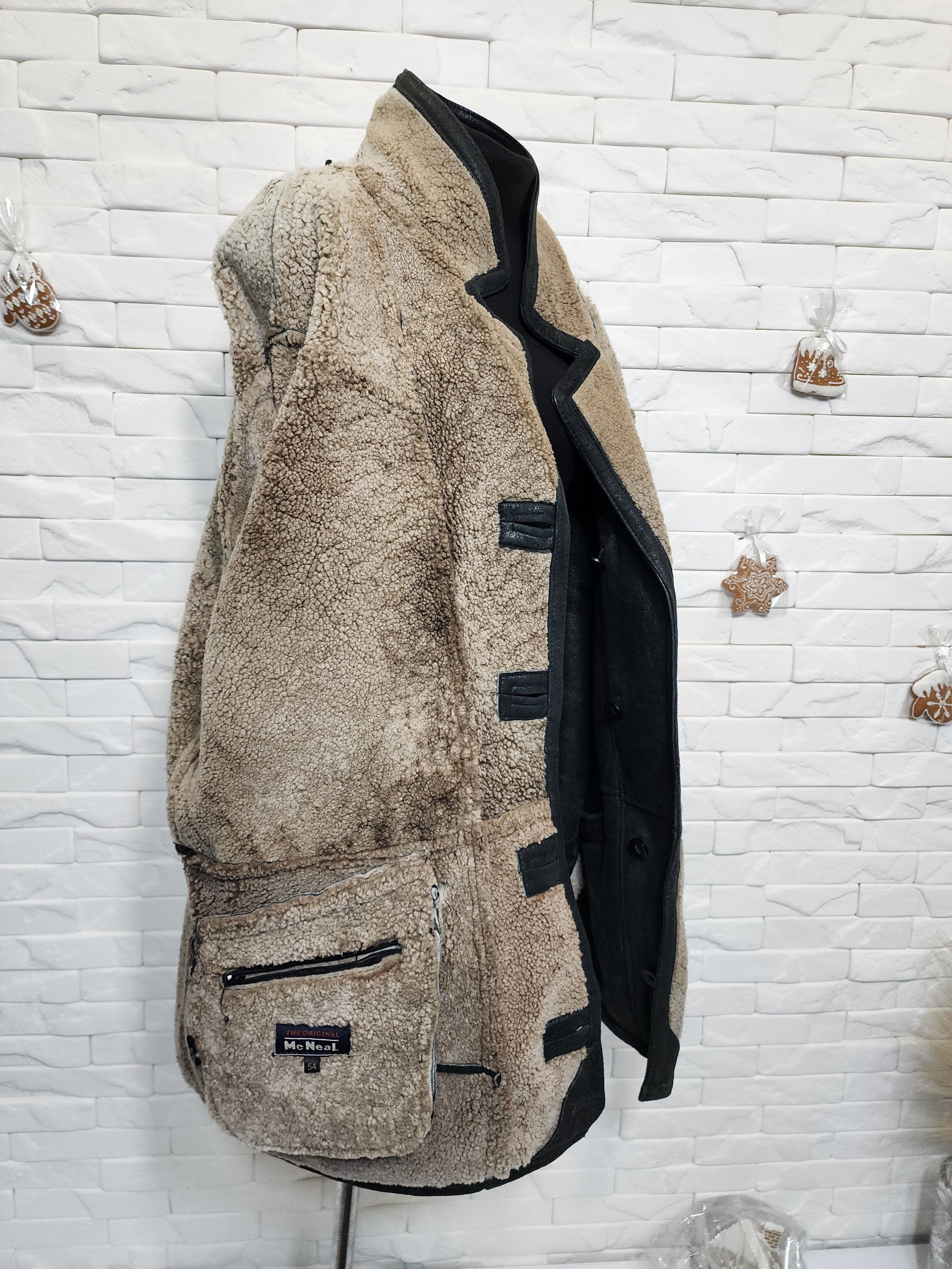 Furla Men's Black Sheepskin Coat: Genuine Fur, Button Closure Size US L / EU 52-54 / 3 - 8 Thumbnail