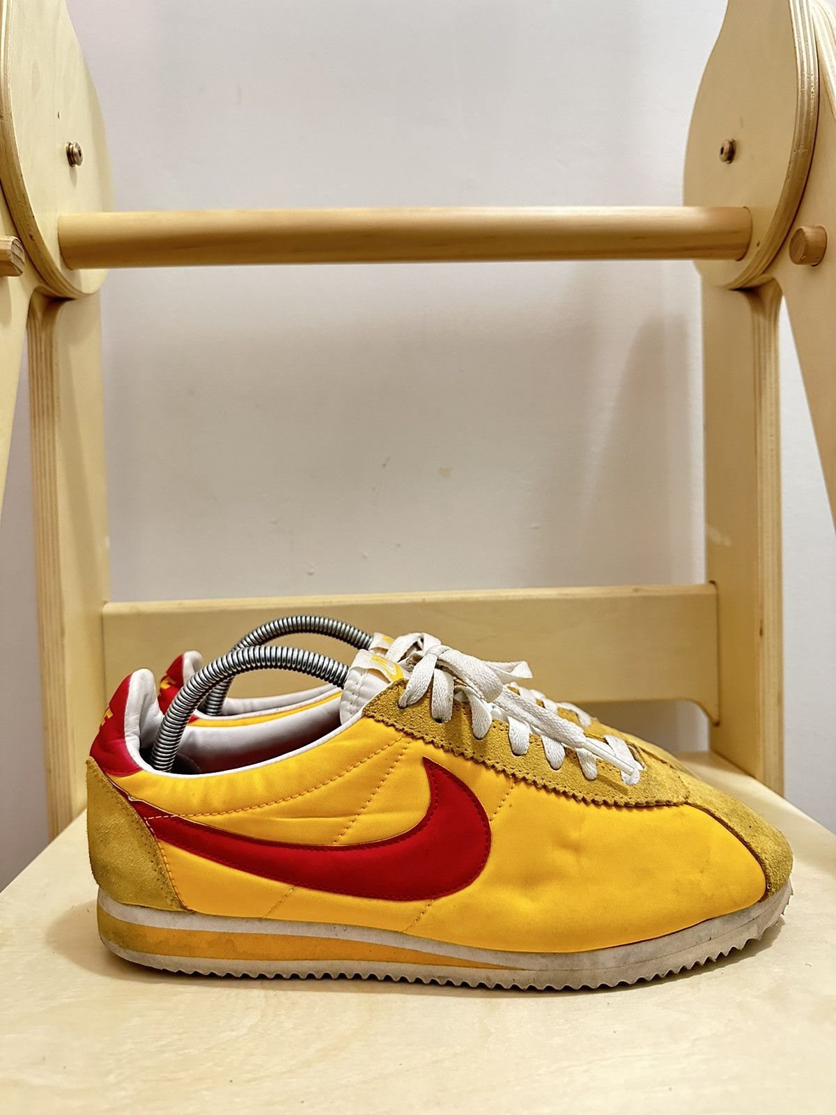 Nike × Vintage Nike Cortez Classic Nylon University Yellow/Red Size US 9 / EU 42 - 4 Thumbnail