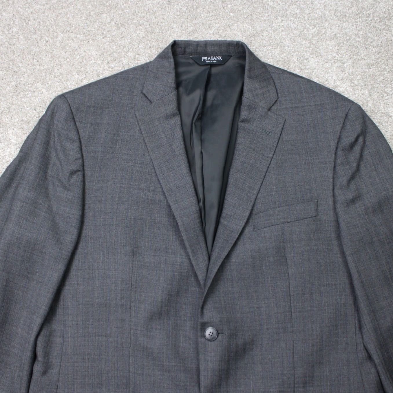 Jos. A. Bank Jos. A. Bank Gordon Blazer Men 46R Gray Traveler Wool 2 Button Double Vent Blazer Size 46R - 3 Thumbnail