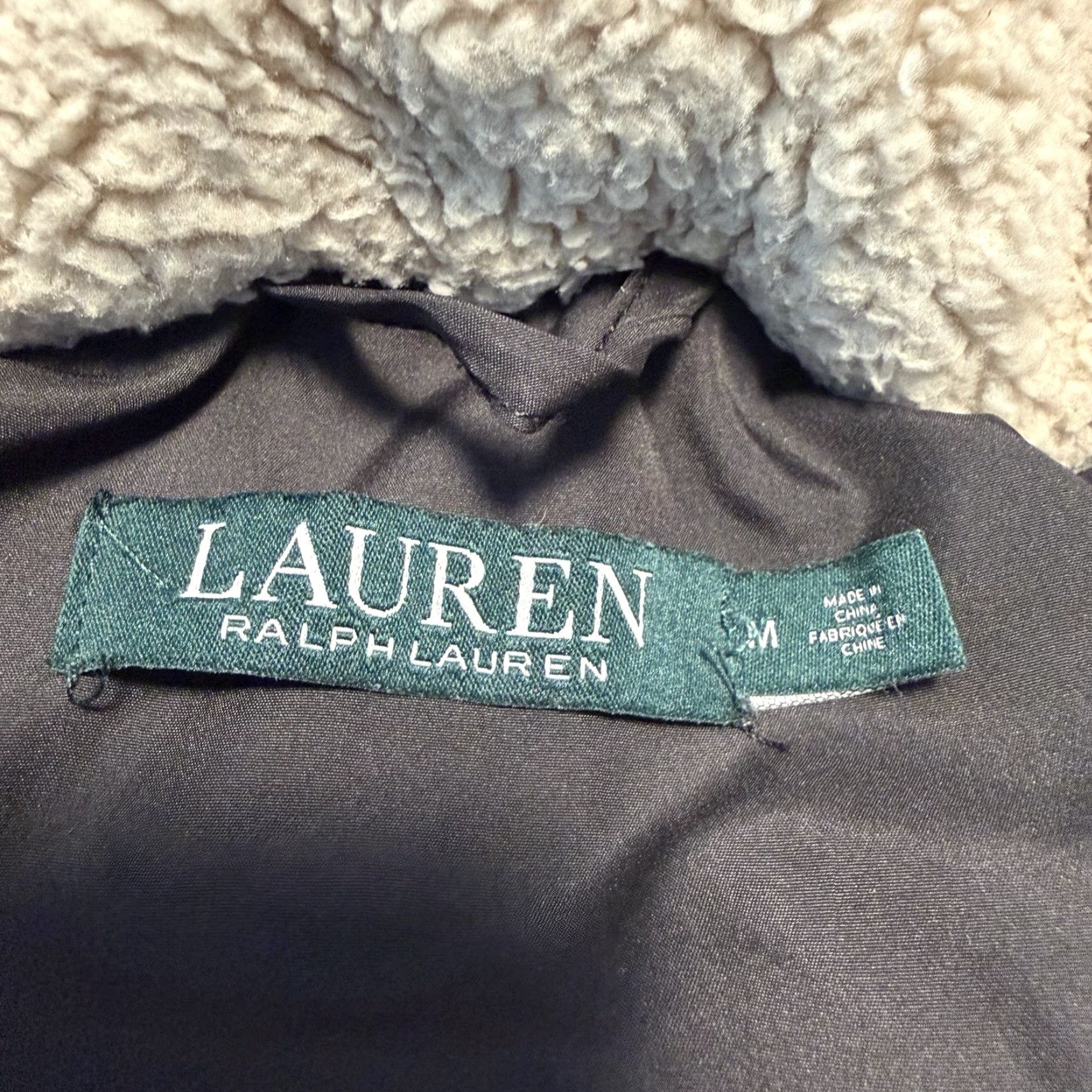 Ralph Lauren Lauren Ralph Lauren Women’s Medium Black Down Coat Gold RLL Hardware Faux Fur Size M / US 6-8 / IT 42-44 - 3 Thumbnail