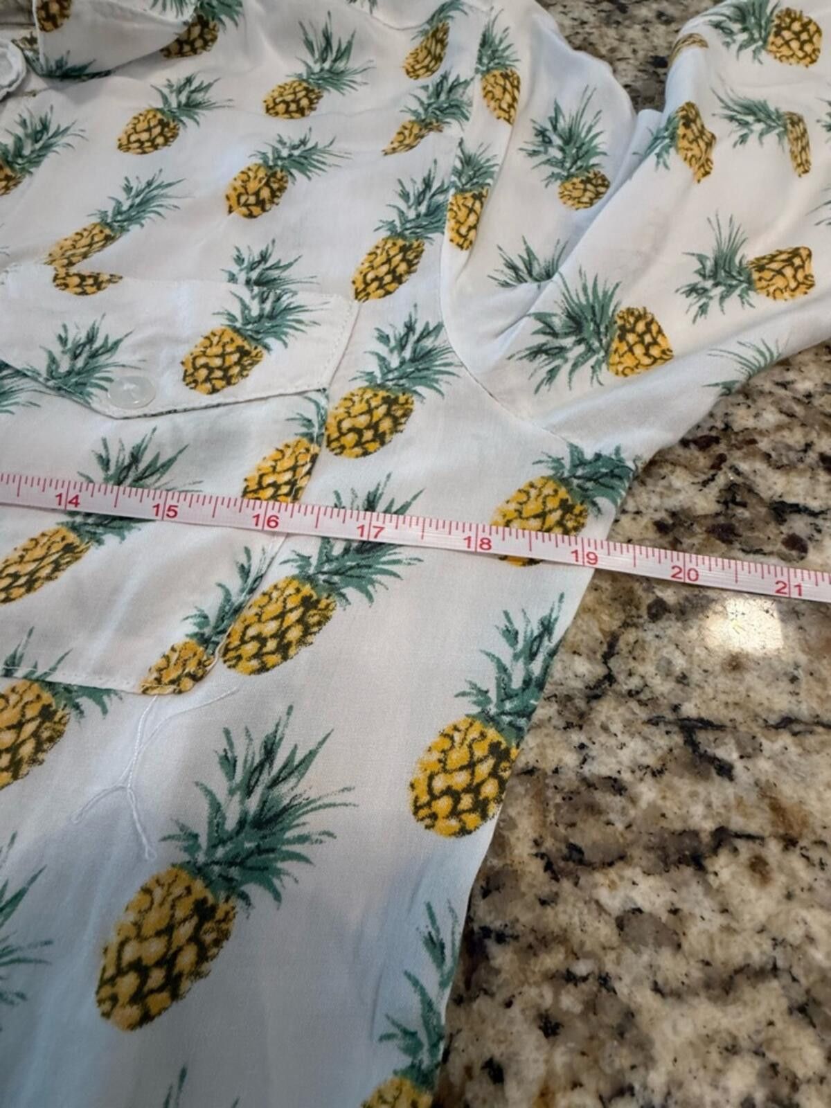 Other Love Notes pineapple novelty print button up shirt SZ M Size M / US 6-8 / IT 42-44 - 8 Thumbnail