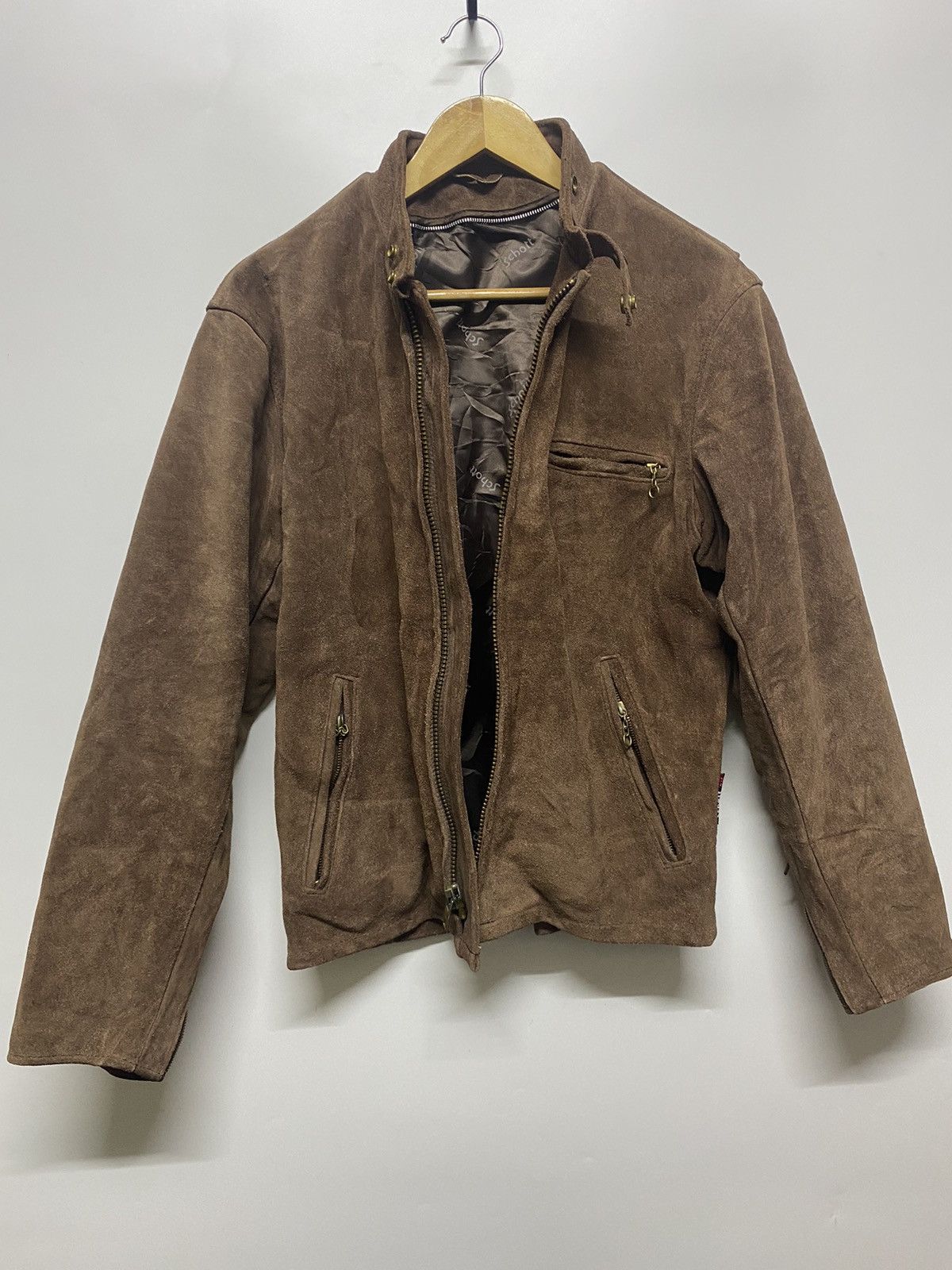 Schott Vtg Schott Leather Riders Trucker Jacket Suede Size 38 Brown Size US XL / EU 56 / 4 - 3 Thumbnail