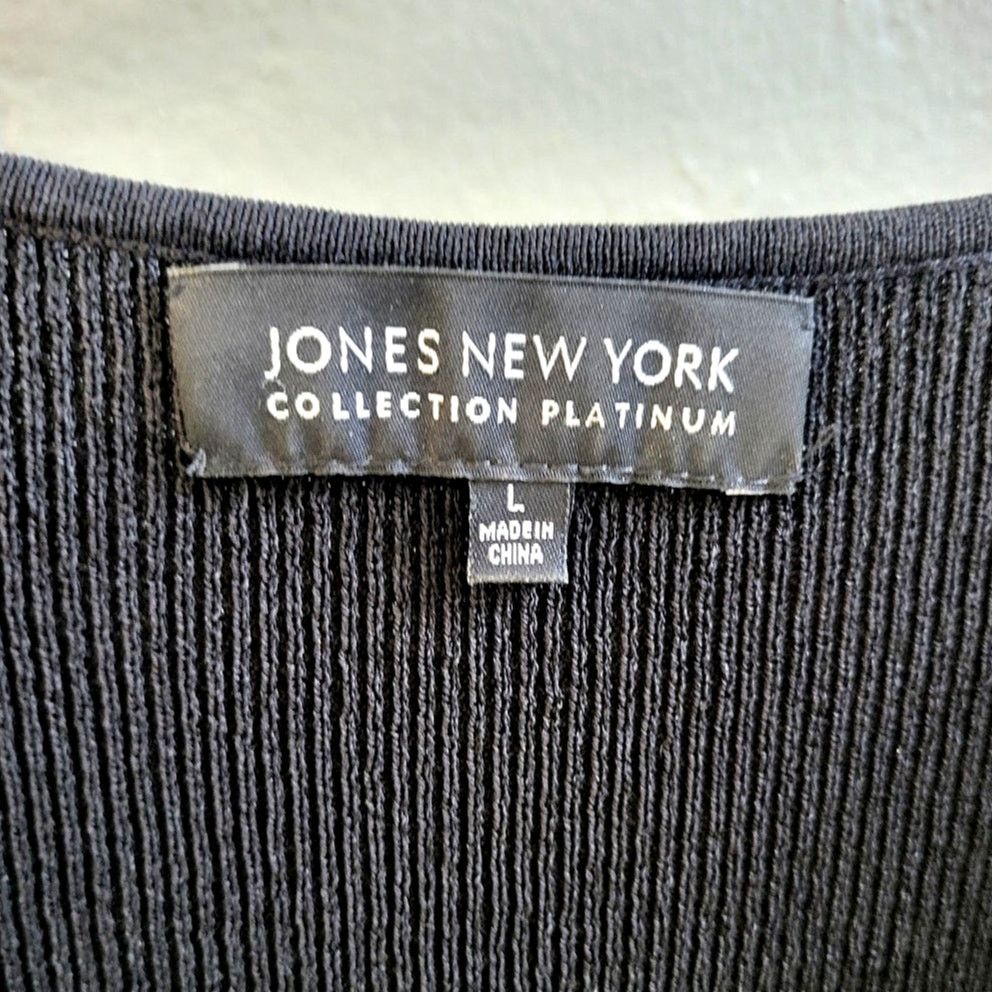 Other Jones NY Collection Platinum Black Knit Sleeveless Blouse -L Size L / US 10 / IT 46 - 3 Thumbnail