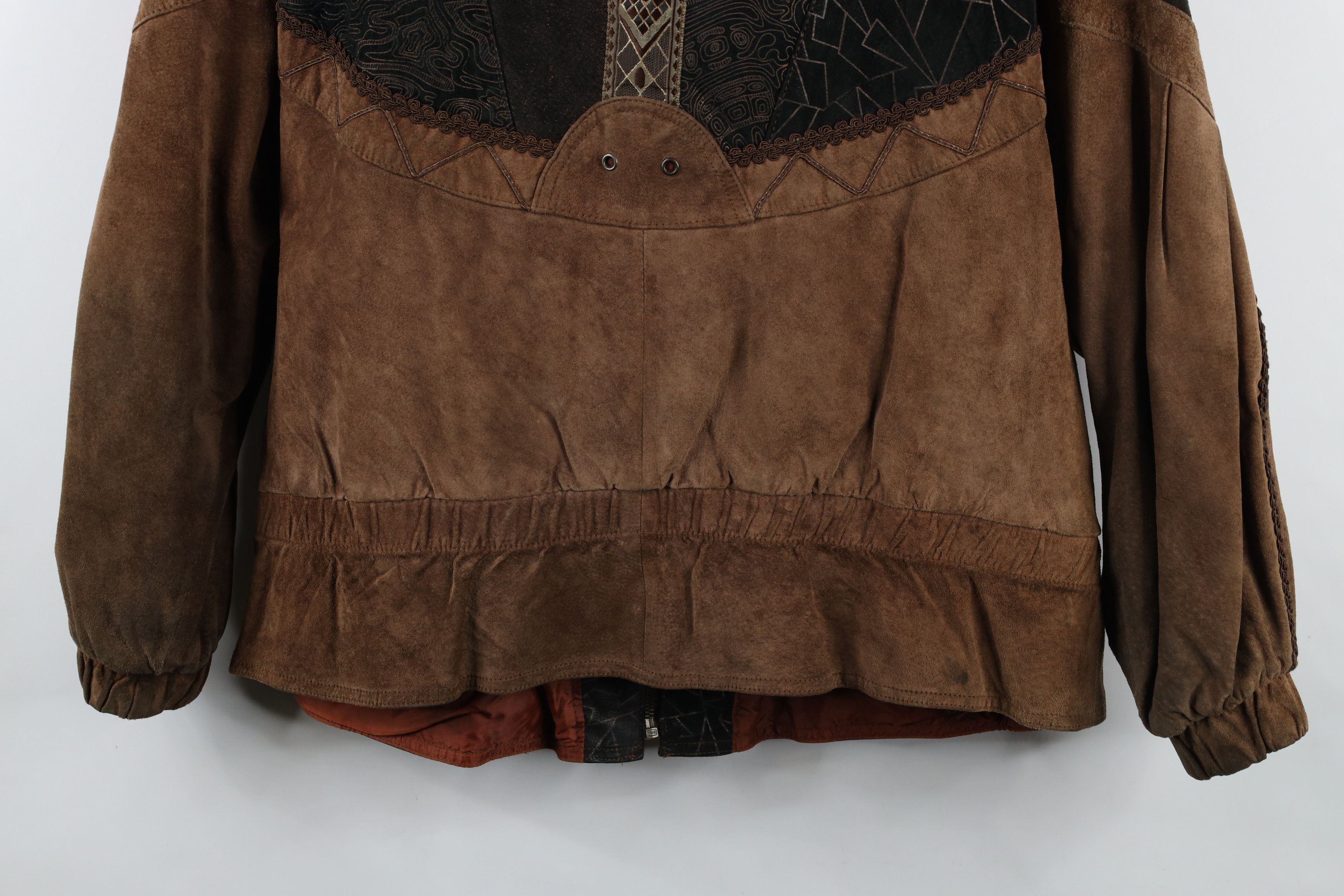 Vintage Vintage 90s Streetwear Suede Leather Patchwork Jacket Size M / US 6-8 / IT 42-44 - 14 Thumbnail