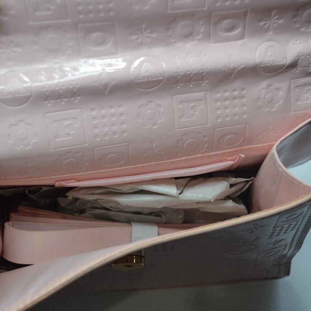 Designer FAO Pink Embossed Small Tote Bag Size ONE SIZE - 3 Thumbnail