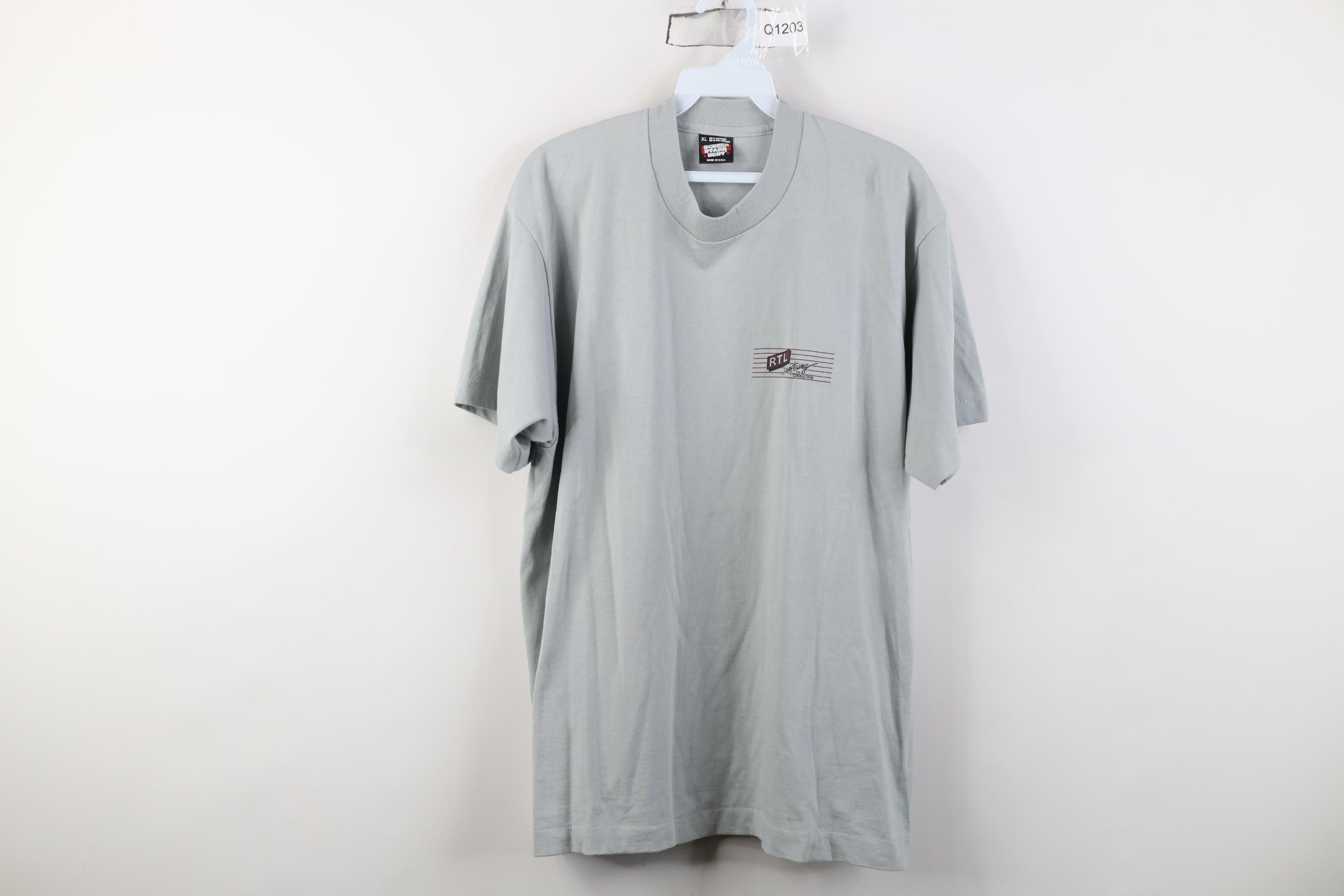 Vintage Vintage 80s 90s Advertising and Consulting T-Shirt Gray USA Size US XL / EU 56 / 4 - 1 Thumbnail