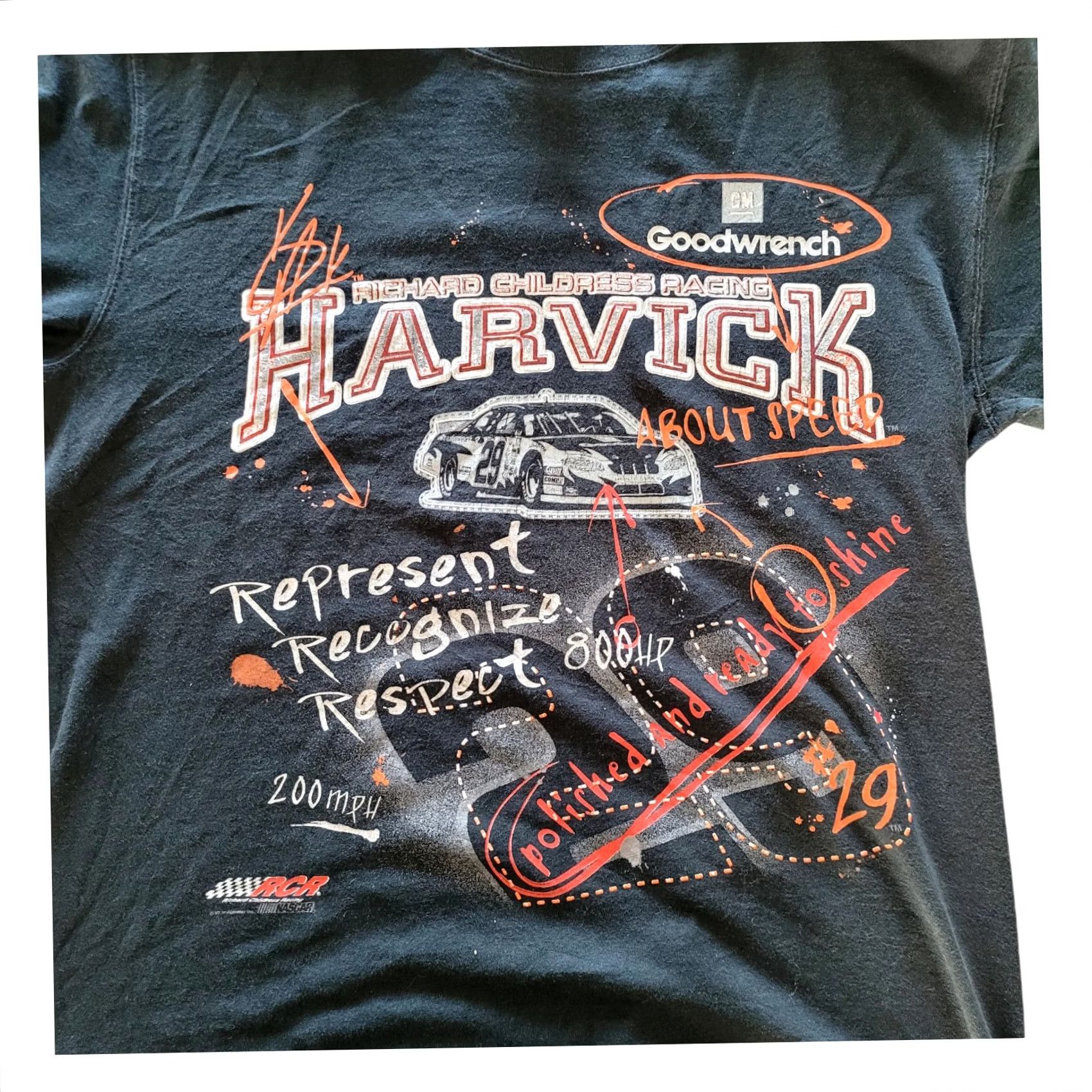 Chase Authentics VINTAGE Kevin Harvick #29 Goodwrench Racing T-Shirt NASCAR Black Chase M Shirt Adult Black 90s Racing Size US M / EU 48-50 / 2 - 4 Thumbnail