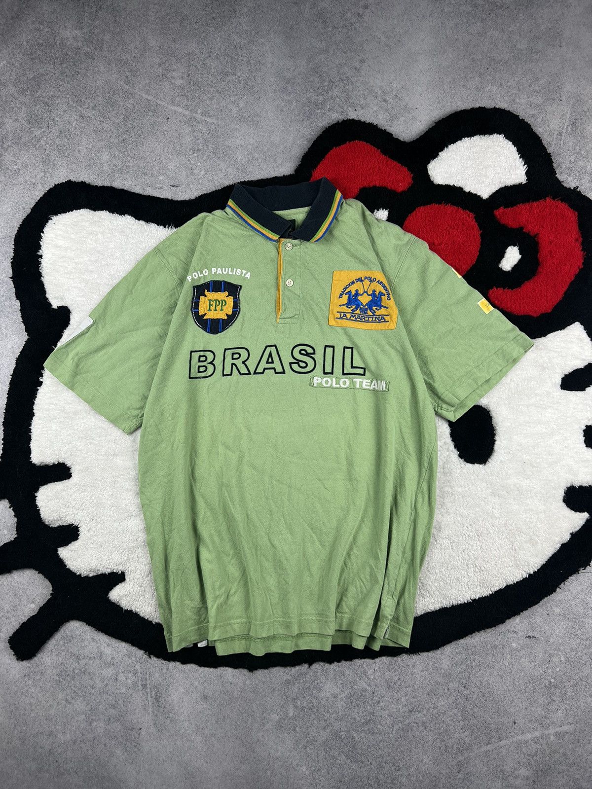 Vintage La Martina Brazil Rugby Chief Keef Style Y2K Polo