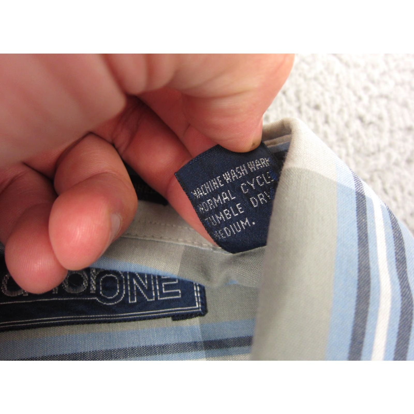 Vintage VINTAGE Astor One Shirt Mens Button-Up Gray Striped 90s 80s Large L Adult Men Shirt-Black? Size US L / EU 52-54 / 3 - 5 Thumbnail