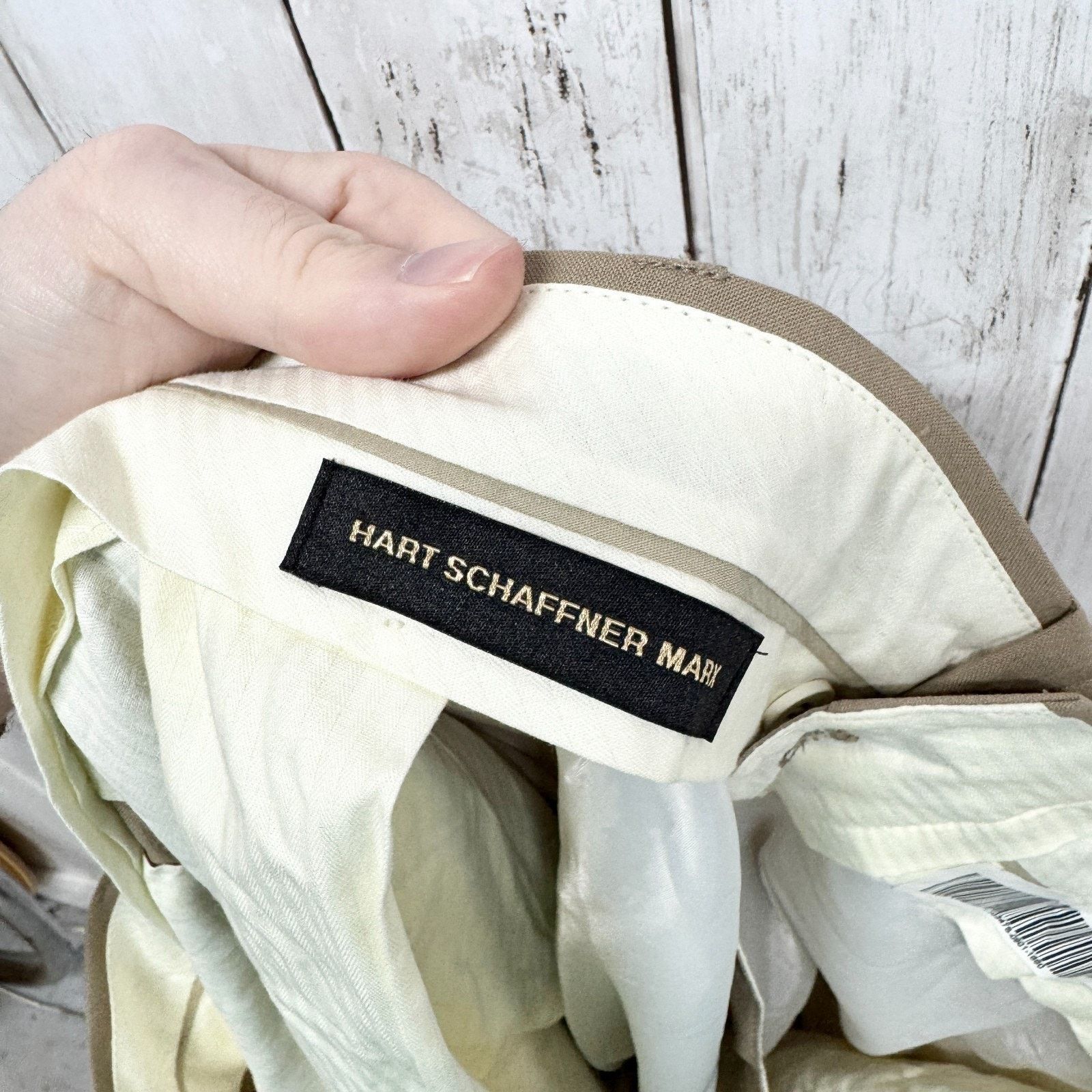 Hart Schaffner Marx Vintage Hart Schaffner Marx Beige Button Over Trousers 41X30 Size US 41 - 4 Thumbnail