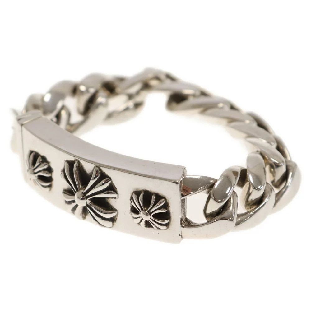 image of Chrome Hearts Triple Plus Id Bracelet in Silver, Men's