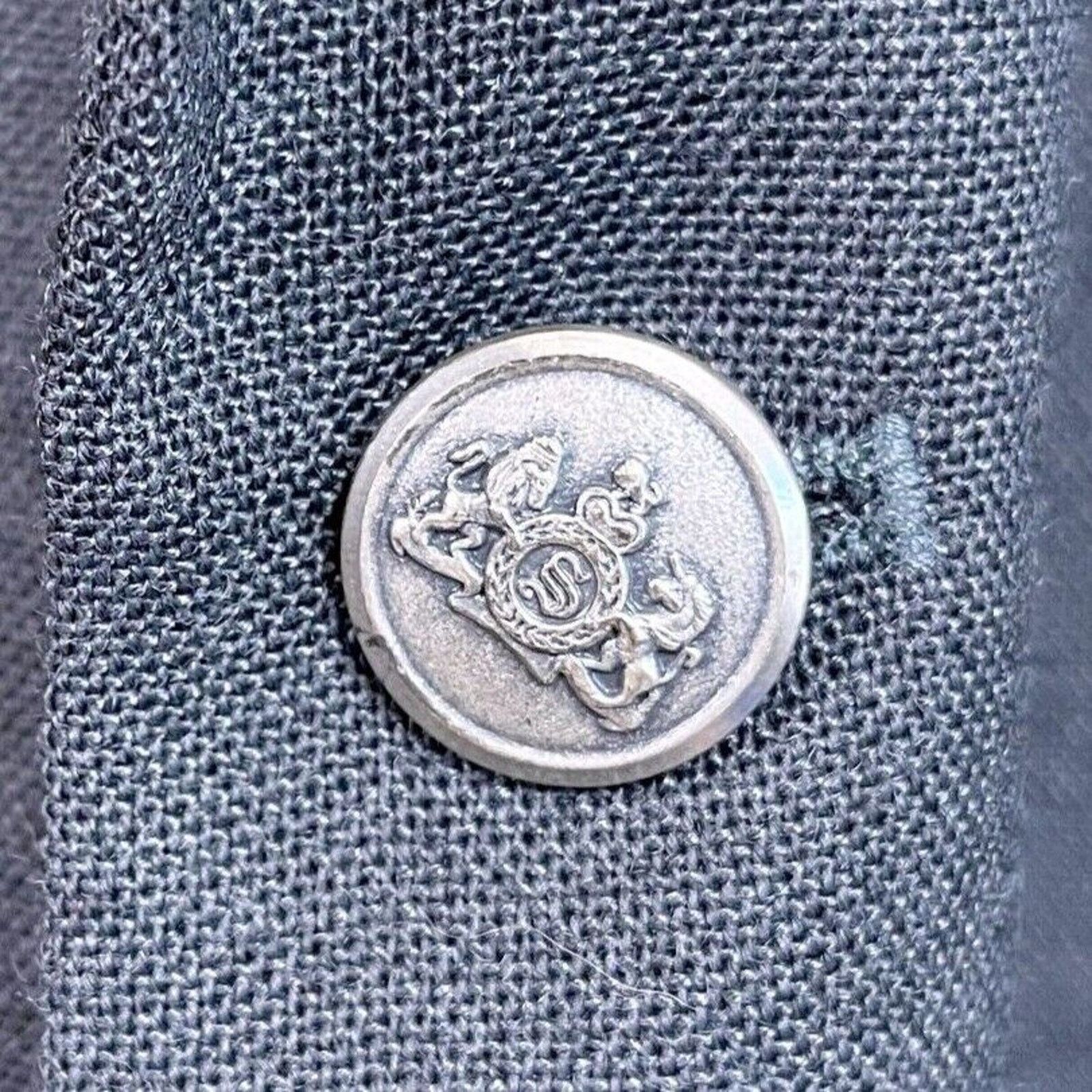 Stafford Stafford Silver Button Hopsack Blazer Gray Worsted Wool 48L Size 48L - 4 Thumbnail