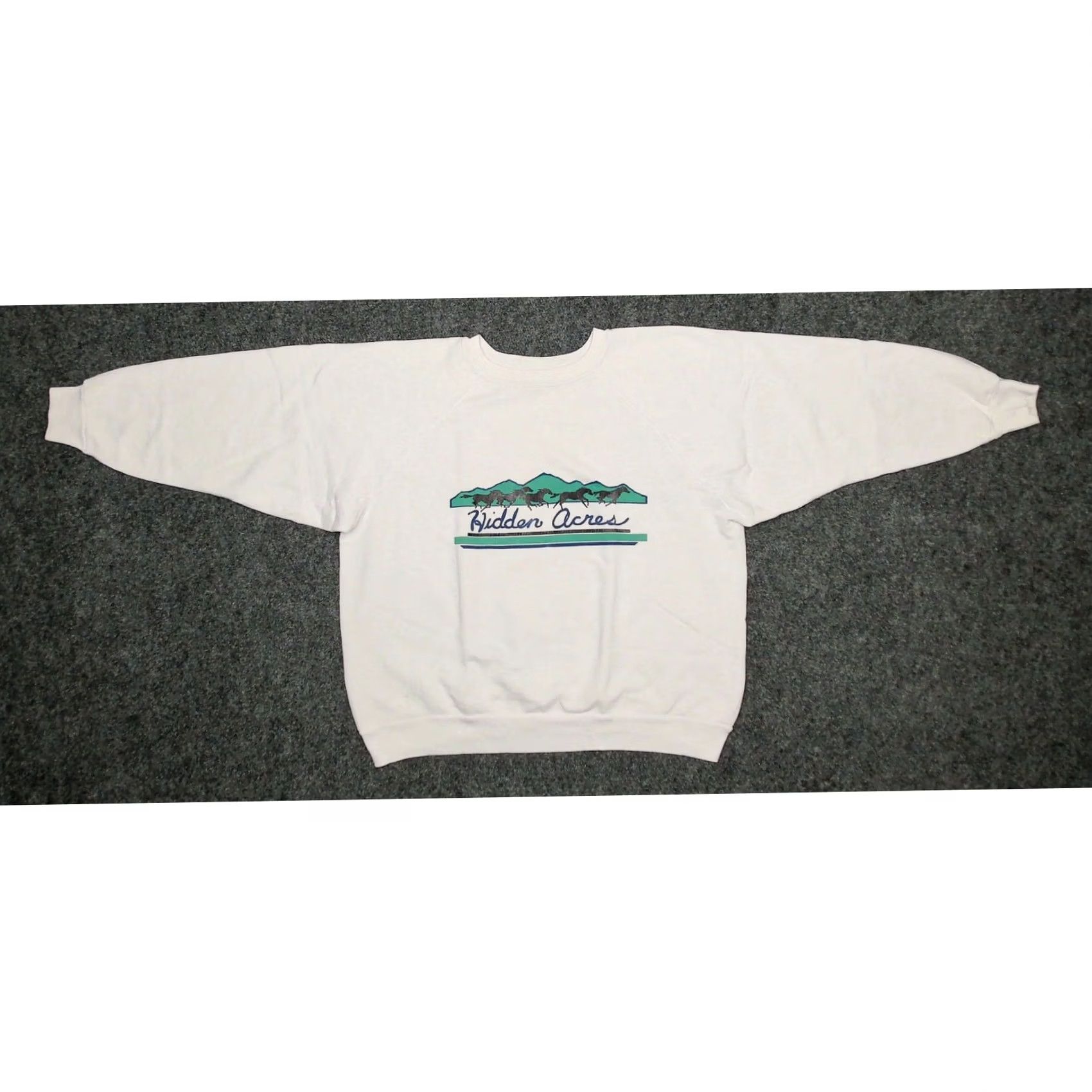 Vintage VINTAGE Discus Athletic 80s Sweatshirt White Womens XL Boxy Slouchy Batwing Raglan Crew Neck Pullover Horse Graphic Size XL / US 12-14 / IT 48-50 - 5 Thumbnail
