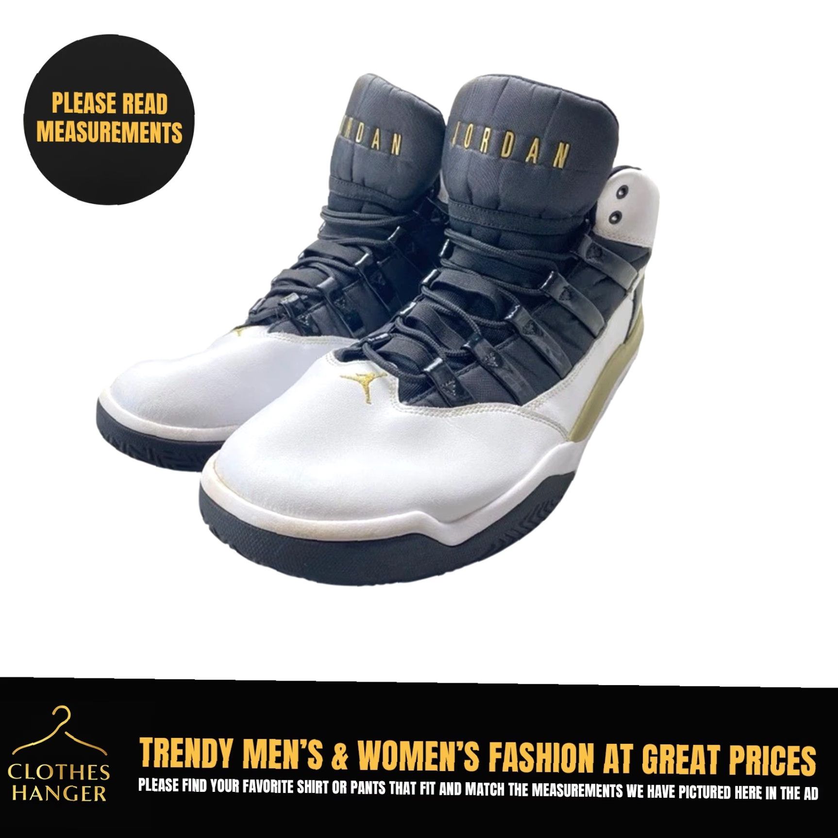Jordan Brand Air Jordan Max Aura Golden Knights Men's Size 14 White Black Gold AQ9084-107 Size US 14 / EU 47 - 2 Thumbnail