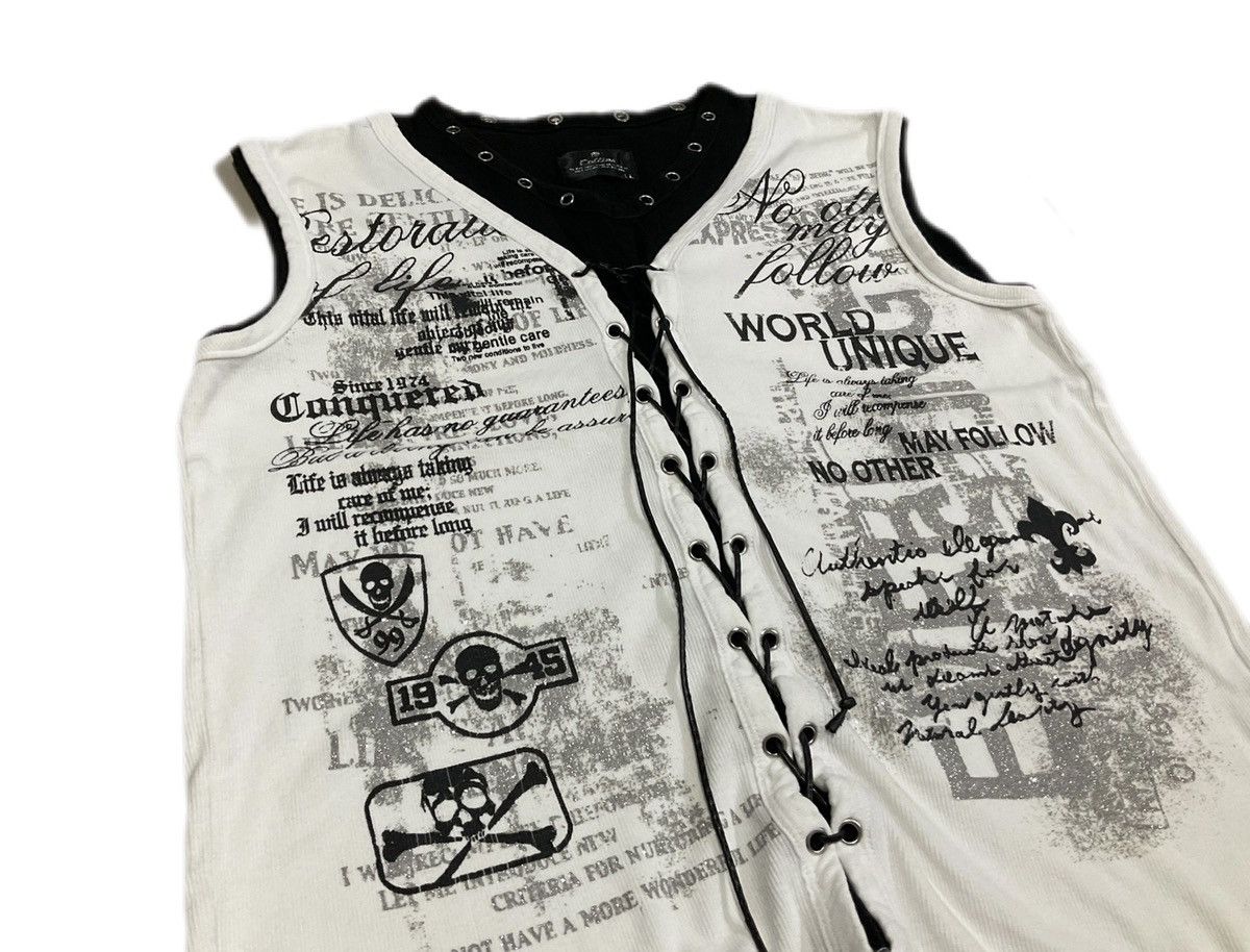 If Six Was Nine 🔥Sick Y2K Collins Laces Up Poem Shirt Cross Skull Size US L / EU 52-54 / 3 - 2 Thumbnail