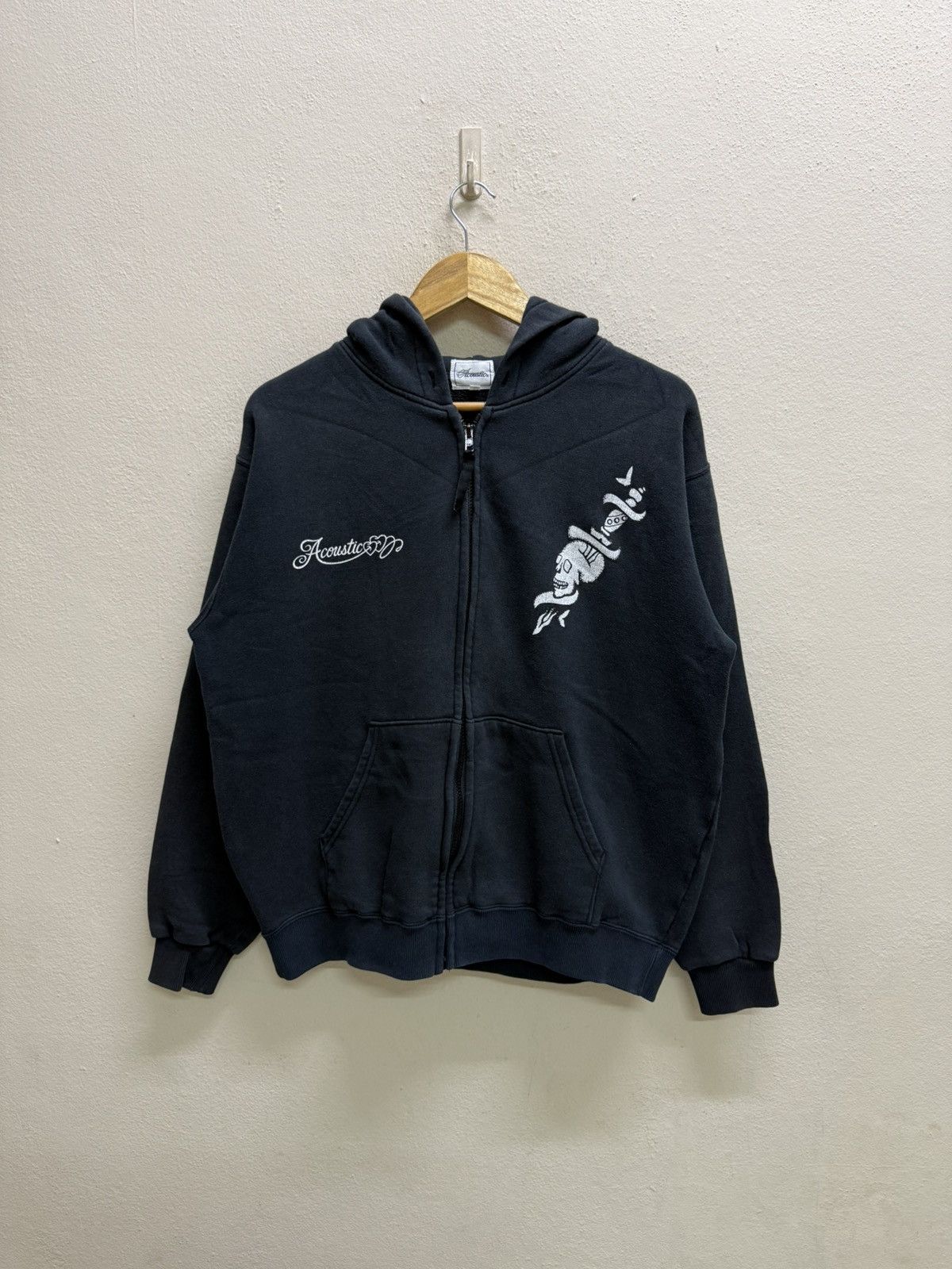 Japanese Brand Acoustic Prominent Skull Zip Up Sweater Hoodie Size US L / EU 52-54 / 3 - 16 Thumbnail