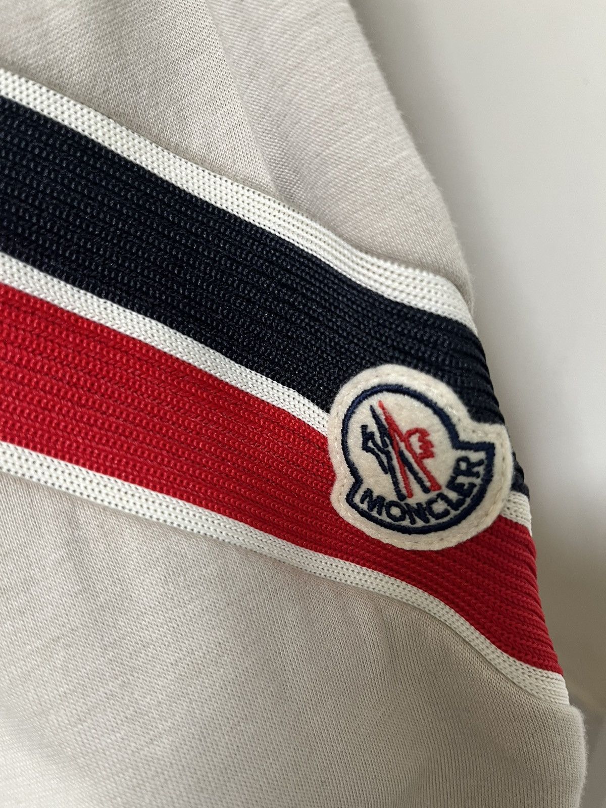 Moncler Moncler Zip Up Jacket With Striped Sleeve Sz XL Size US XL / EU 56 / 4 - 2 Thumbnail