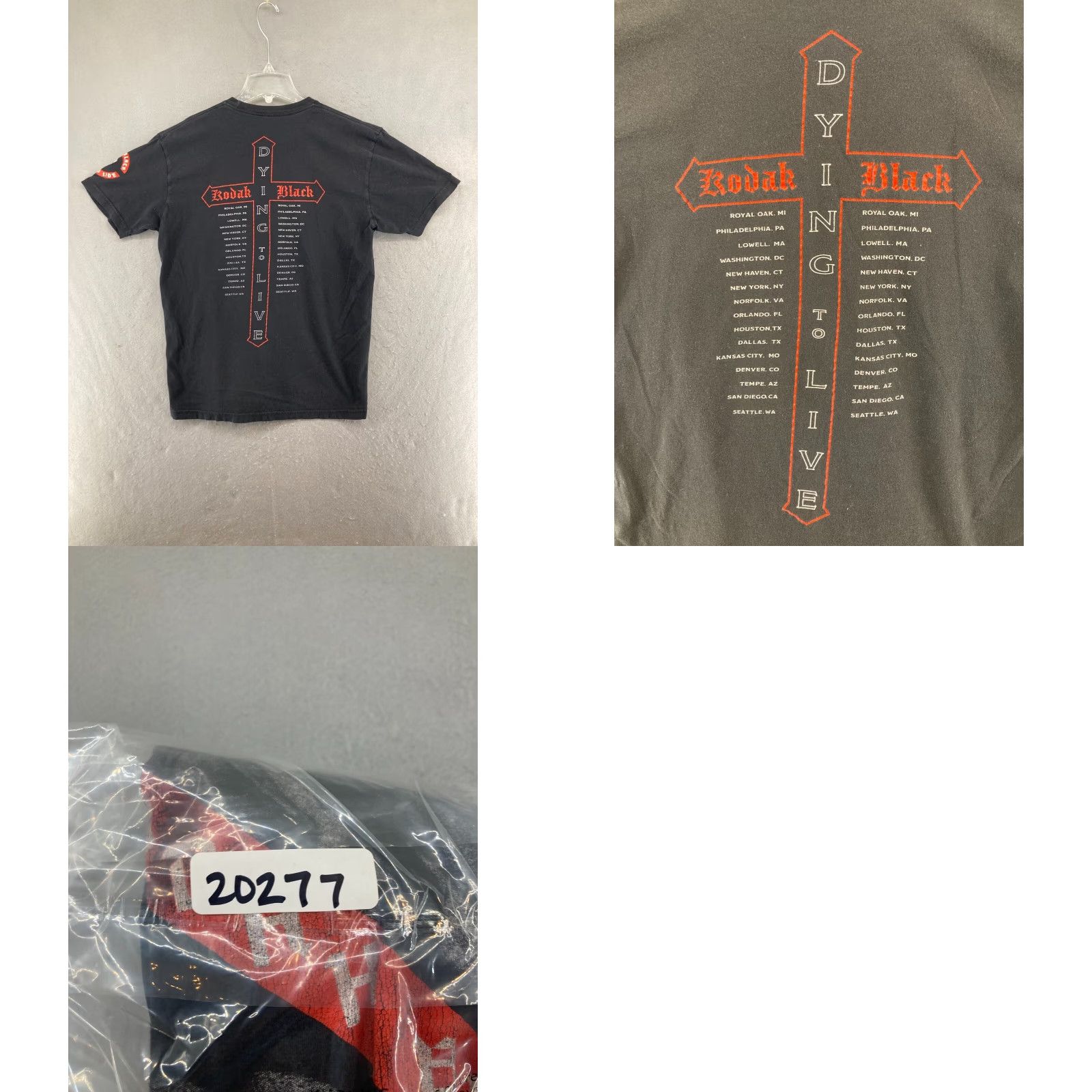 Kodak Kodak Black Concert Tee Small Black Dying To Live Angel Statue Shirt Men S Black T-Shirt Music 90s? Size US S / EU 44-46 / 1 - 8 Thumbnail