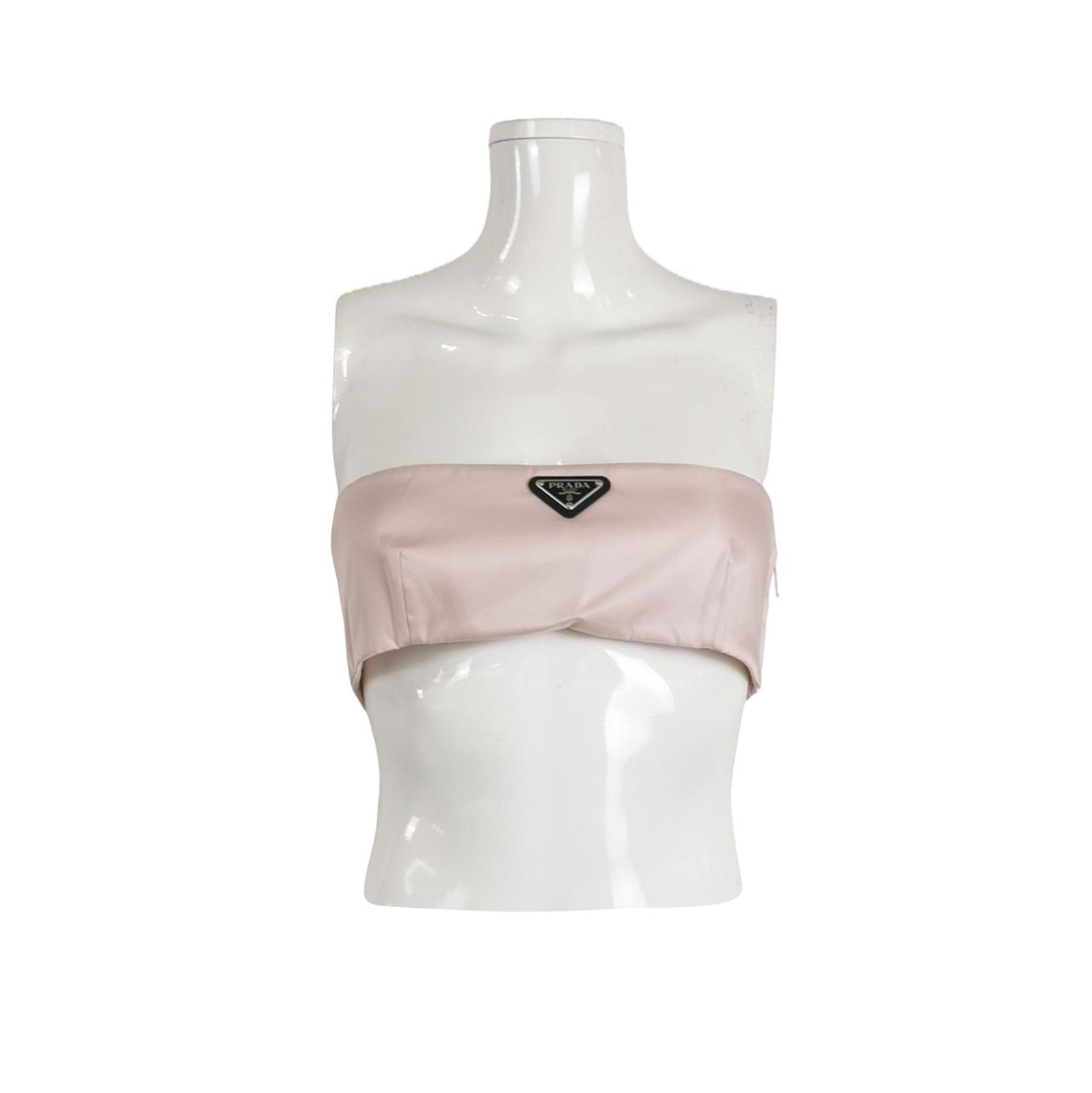 Prada Prada Solid Color Triangle Logo Crop Top 0089 Size M / US 6-8 / IT 42-44 - 1 Thumbnail
