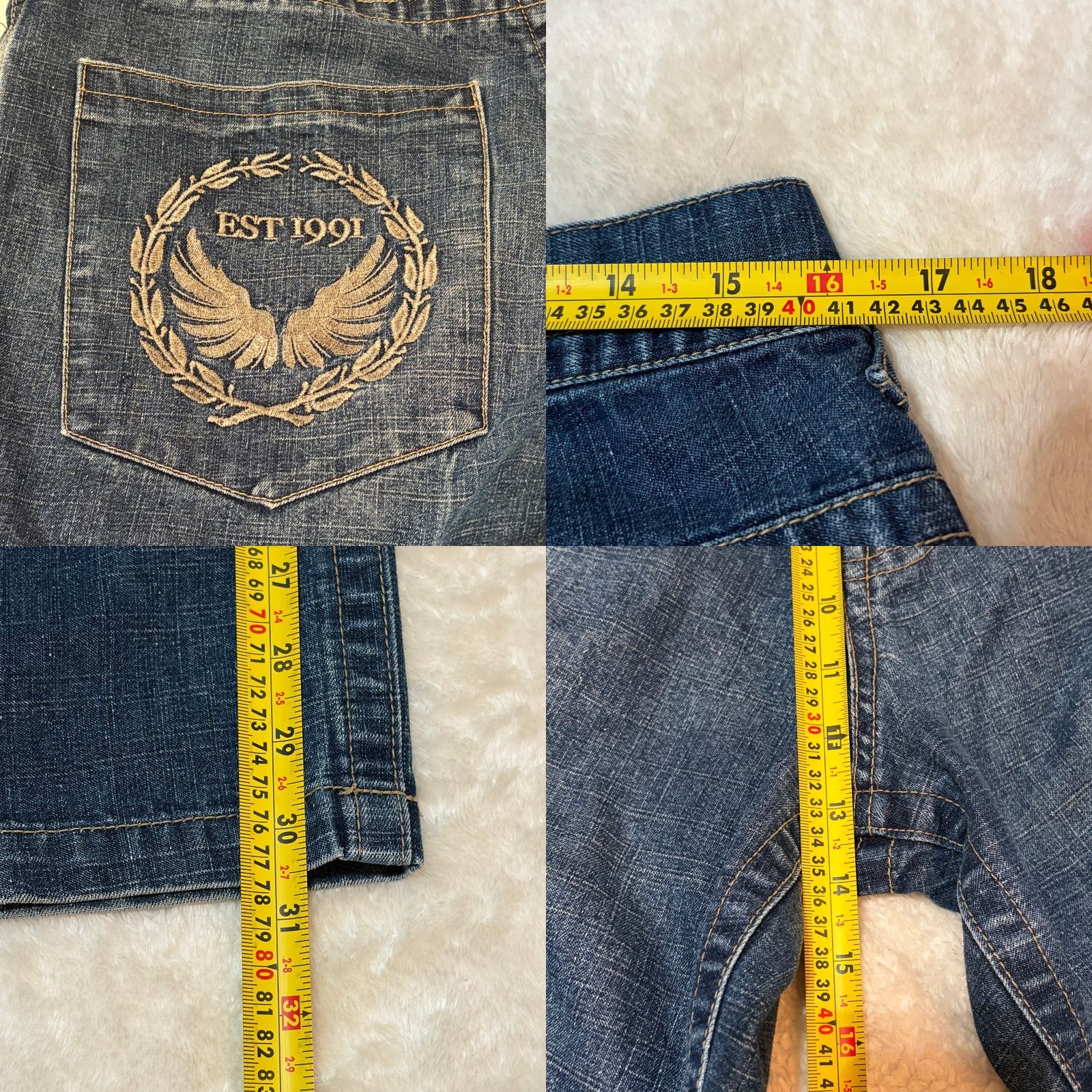 Southpole VINTAGE SouthPole Jeans Mens 34x30.5 Blue Embroidered Baggy Hip-Hop Y2k 90s Wide-Leg Relaxed Denim 5-Pocket Mens Size US 34 / EU 50 - 8 Thumbnail