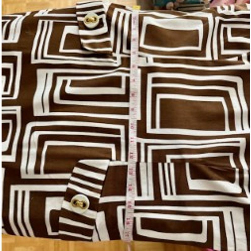 Talbots Talbots Brown Geometric Shift Dress Size 10 Retro Mod Print Size L / US 10 / IT 46 - 5 Thumbnail