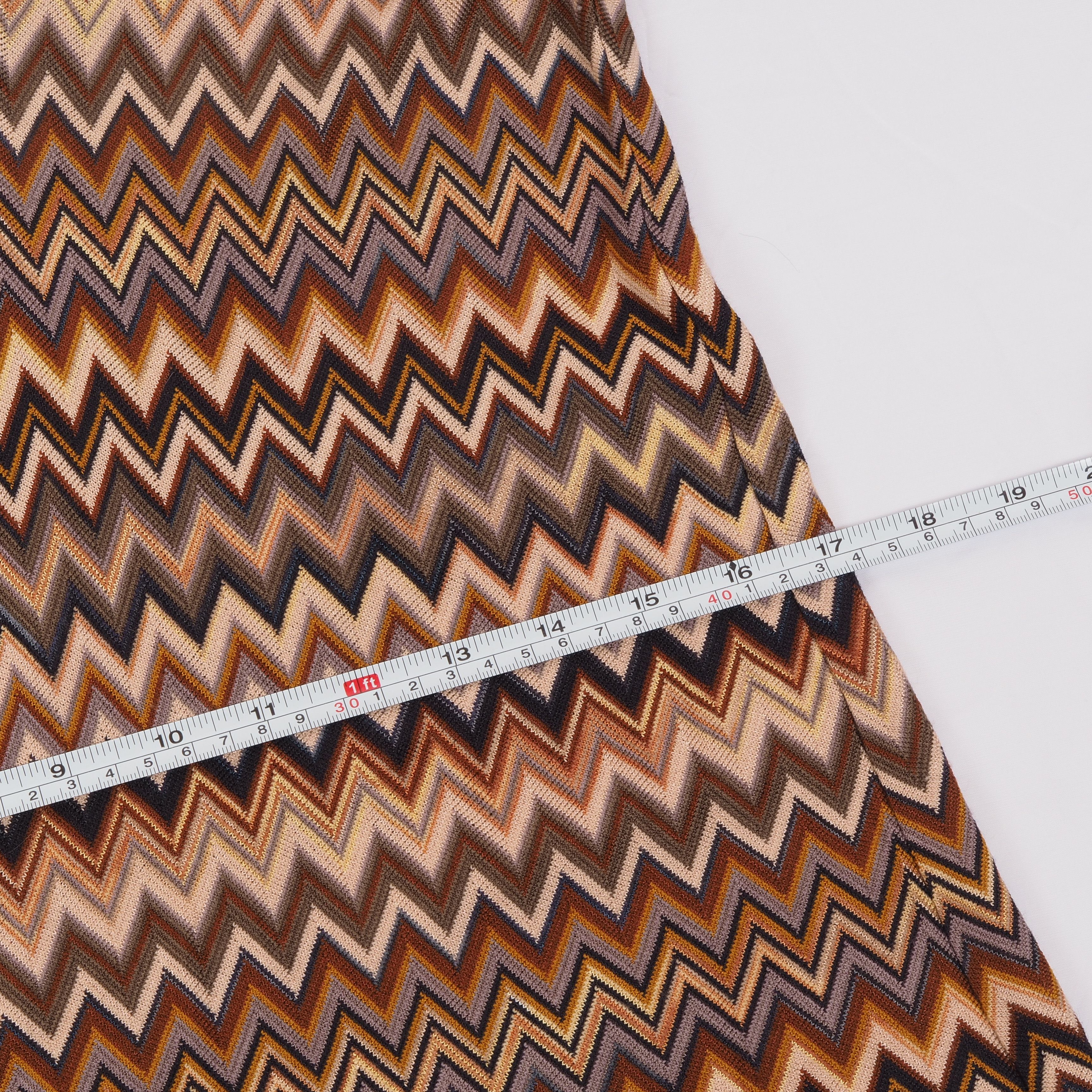 Missoni Missoni Vintage Knit Belted Chevron Zigzag Dress Brown Size L / US 10 / IT 46 - 10 Thumbnail
