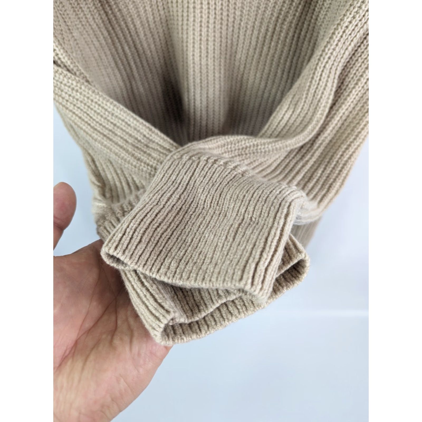 Vince Vince Wool-Blend V-Neck Tunic Long Sleeve Women Beige L Size Large Size L / US 10 / IT 46 - 3 Thumbnail