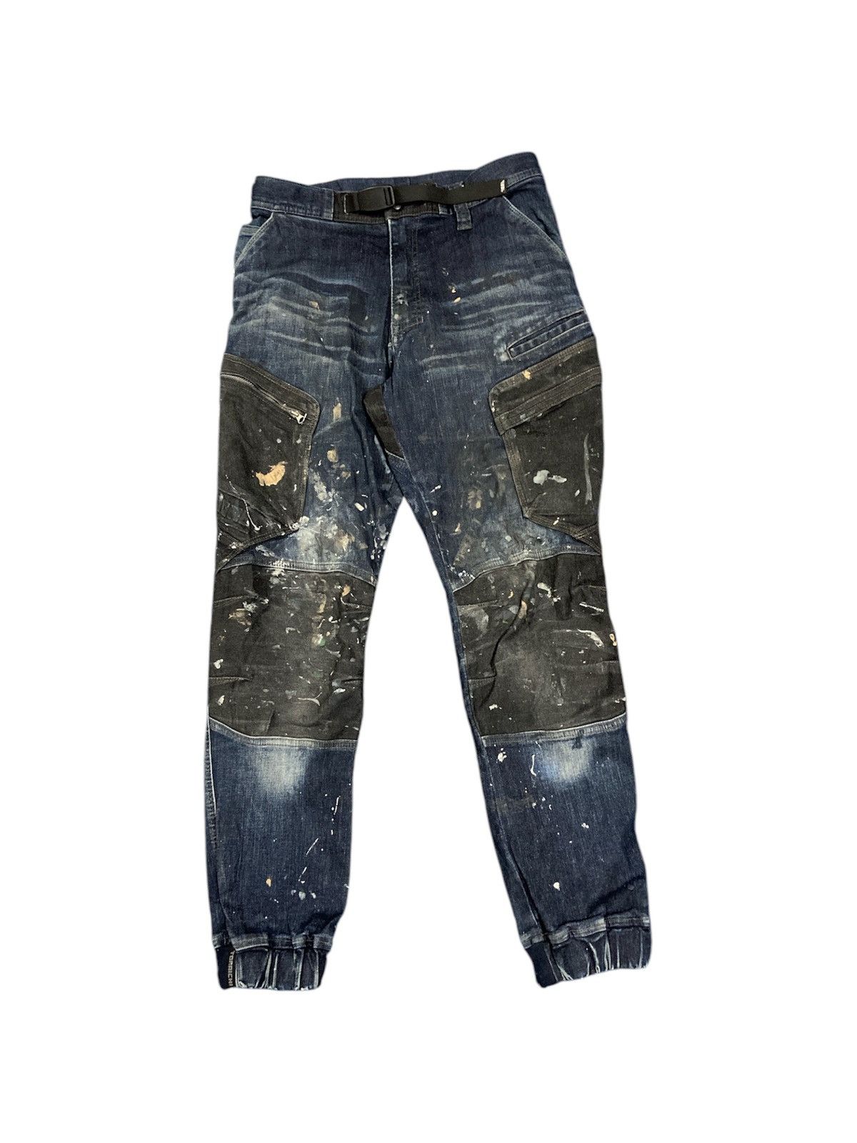 Japanese Brand Distressed Trashed Double Knee Style Paint Art Hedi Slimane Size US 30 / EU 46 - 1 Thumbnail