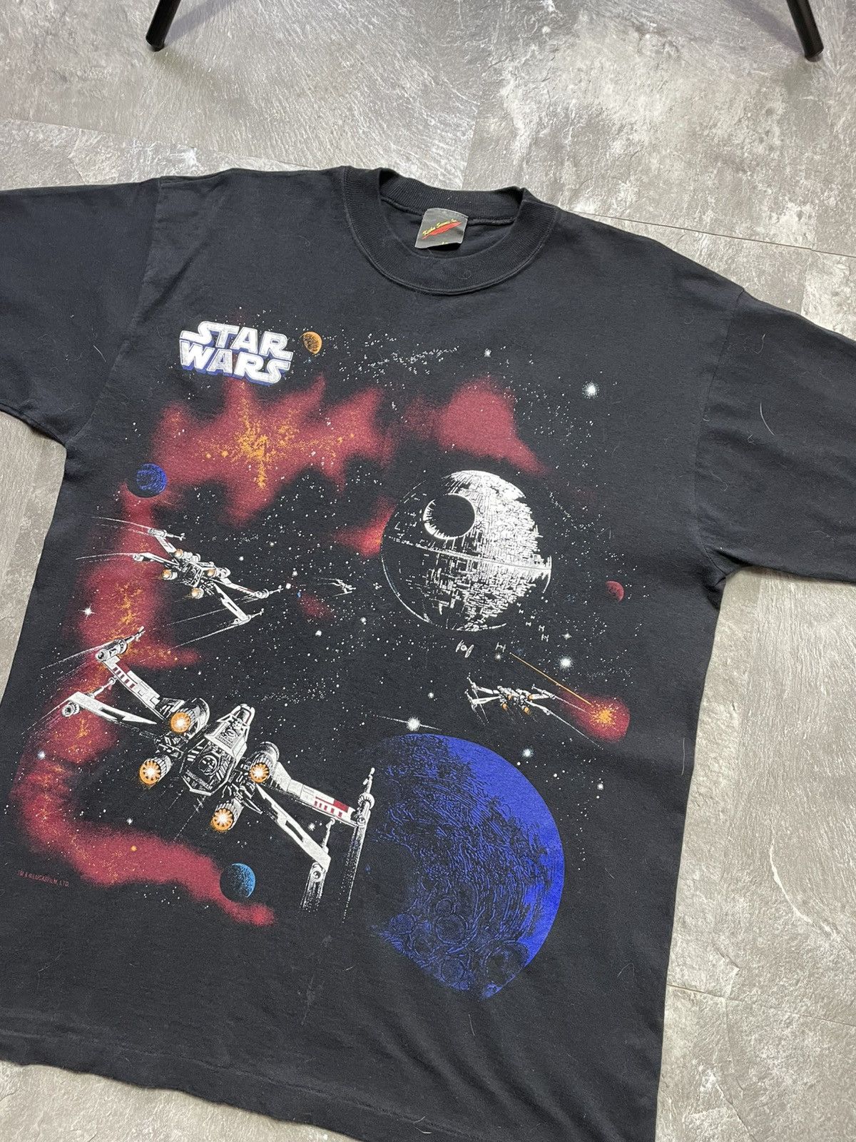 Star Wars Vintage 90s Star Wars X-Wing Death Star Tee Wing Fighters Size US L / EU 52-54 / 3 - 3 Thumbnail