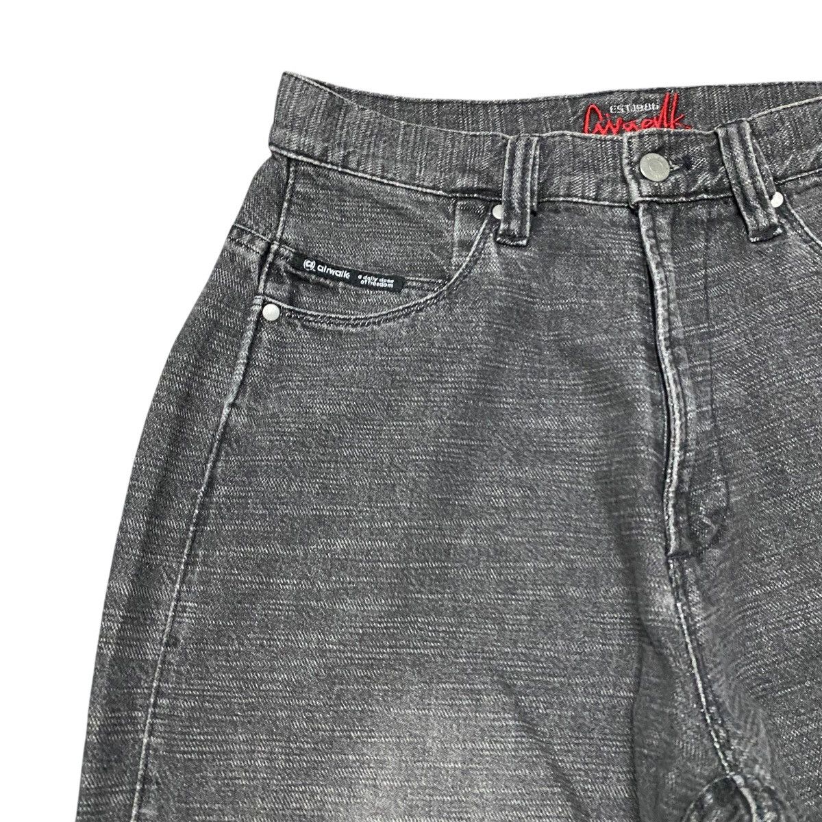 JNCO Vintage Y2K Airwalk Black Denim Baggy Jeans Size US 30 / EU 46 - 4 Thumbnail