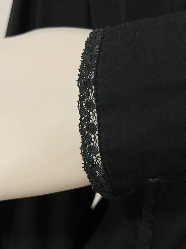 Dolce & Gabbana D&G Black Lace Trim Shirt SS 2006 Size L / US 10 / IT 46 - 7 Thumbnail