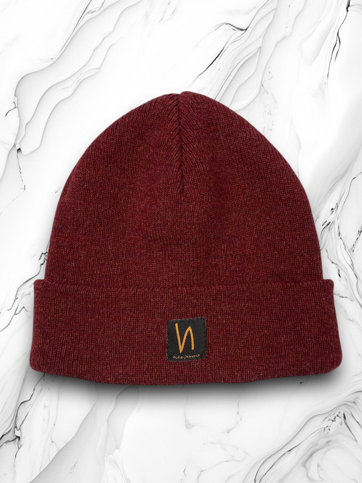 Nudie Jeans Nudie Jeans Ribbed Wool Beanie Hat Maroon Burgundy Size ONE SIZE - 1 Thumbnail
