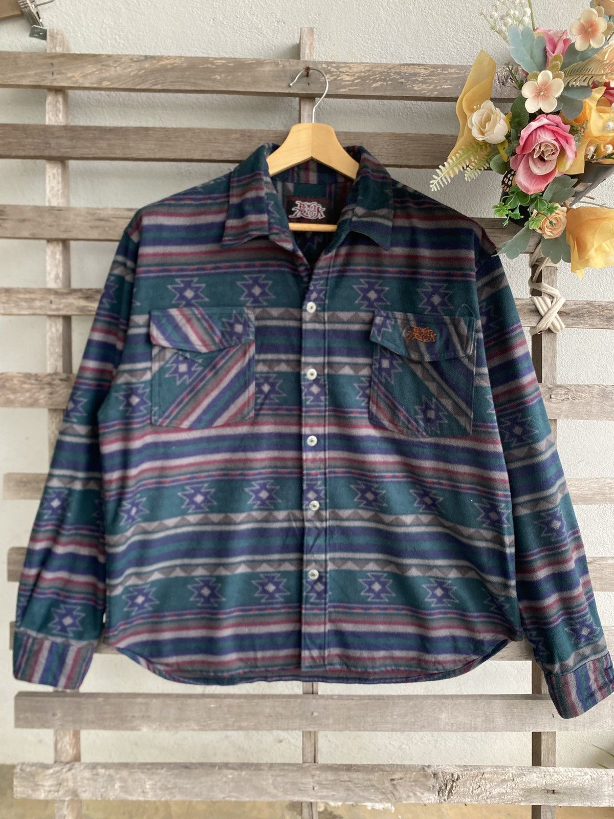 Japanese Brand Vintage 90s Aztez Navajo Power Trick Shirt Button Size US L / EU 52-54 / 3 - 3 Thumbnail