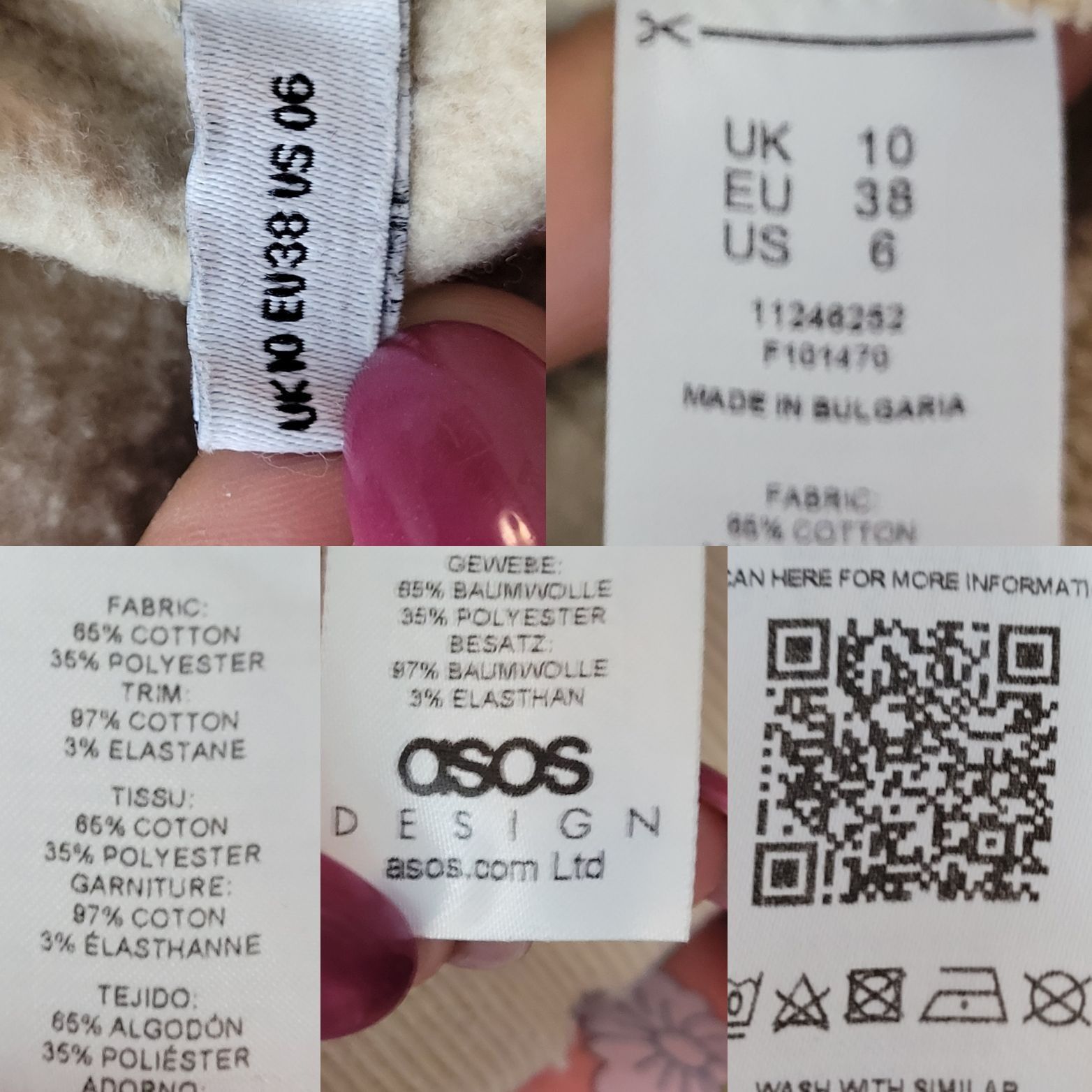 Other ASOS Design Womens Tan Distressed Smiley Embroidered Sweatsh Size M / US 6-8 / IT 42-44 - 3 Thumbnail