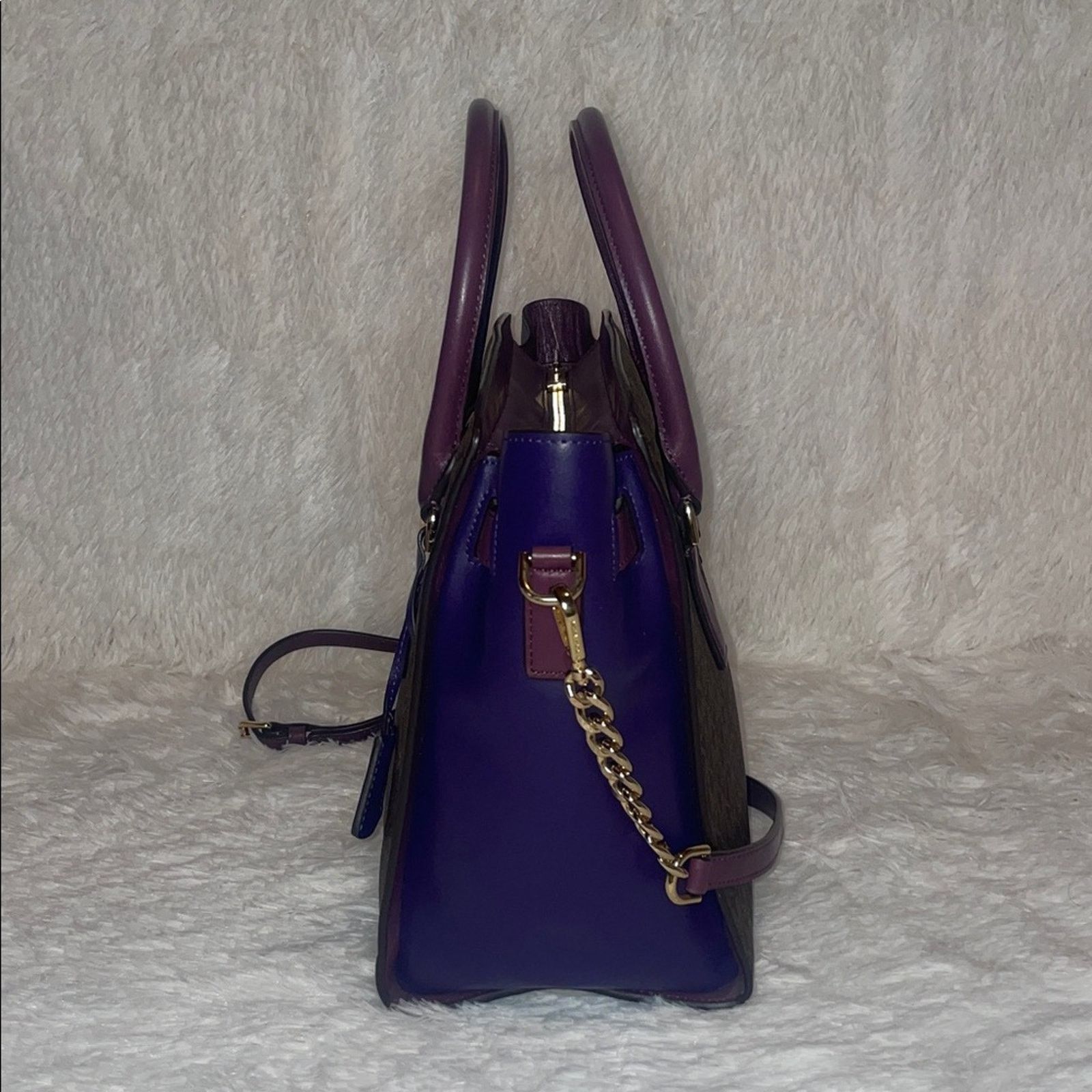 Michael Kors Michael Kors Hamilton Plum Leather Satchel Size ONE SIZE - 5 Thumbnail