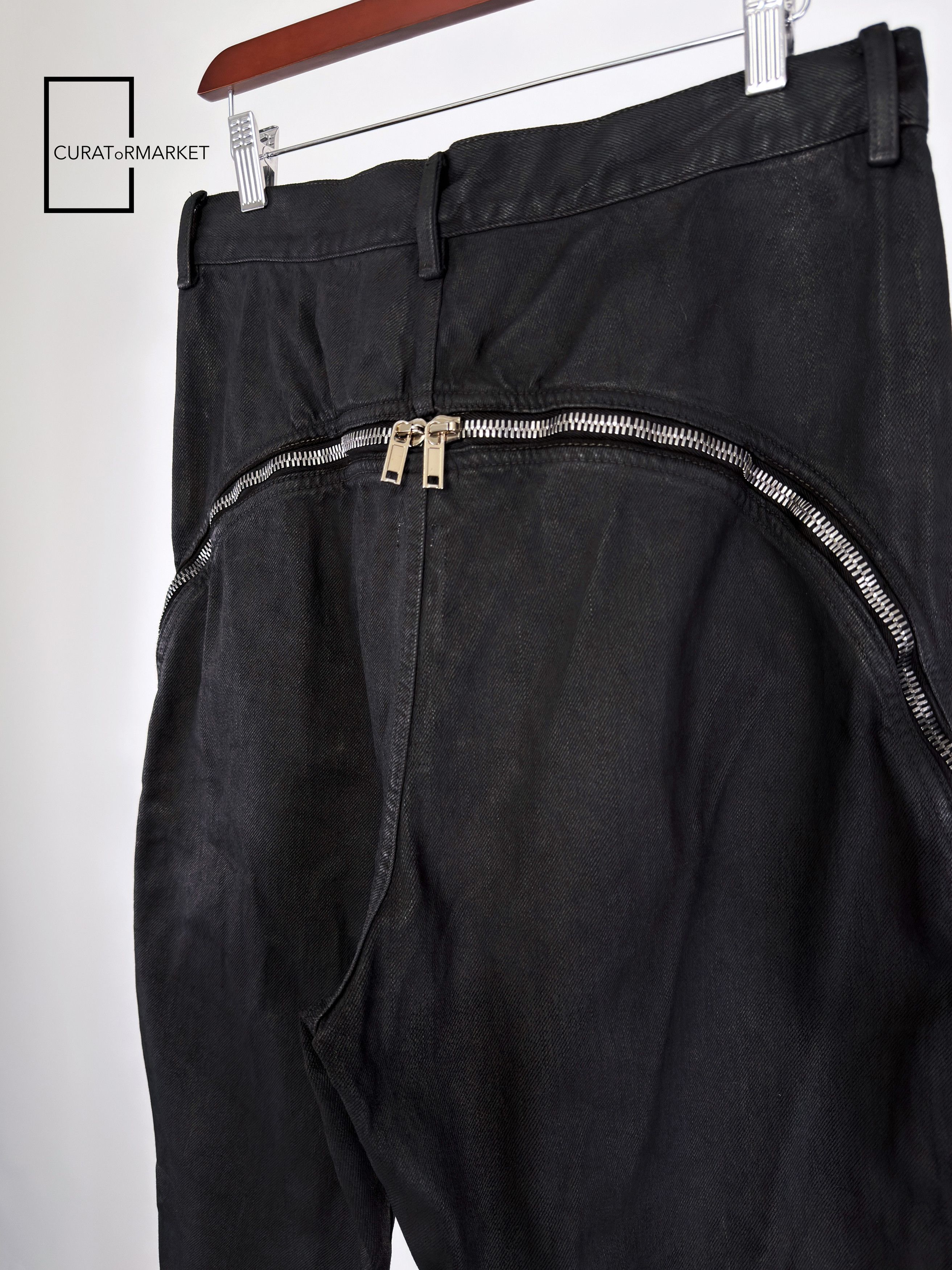 Rick Owens Runway Waxed Bolan Banana Denim Zipper Seam Jeans SS24 Lido Size US 32 / EU 48 - 7 Thumbnail