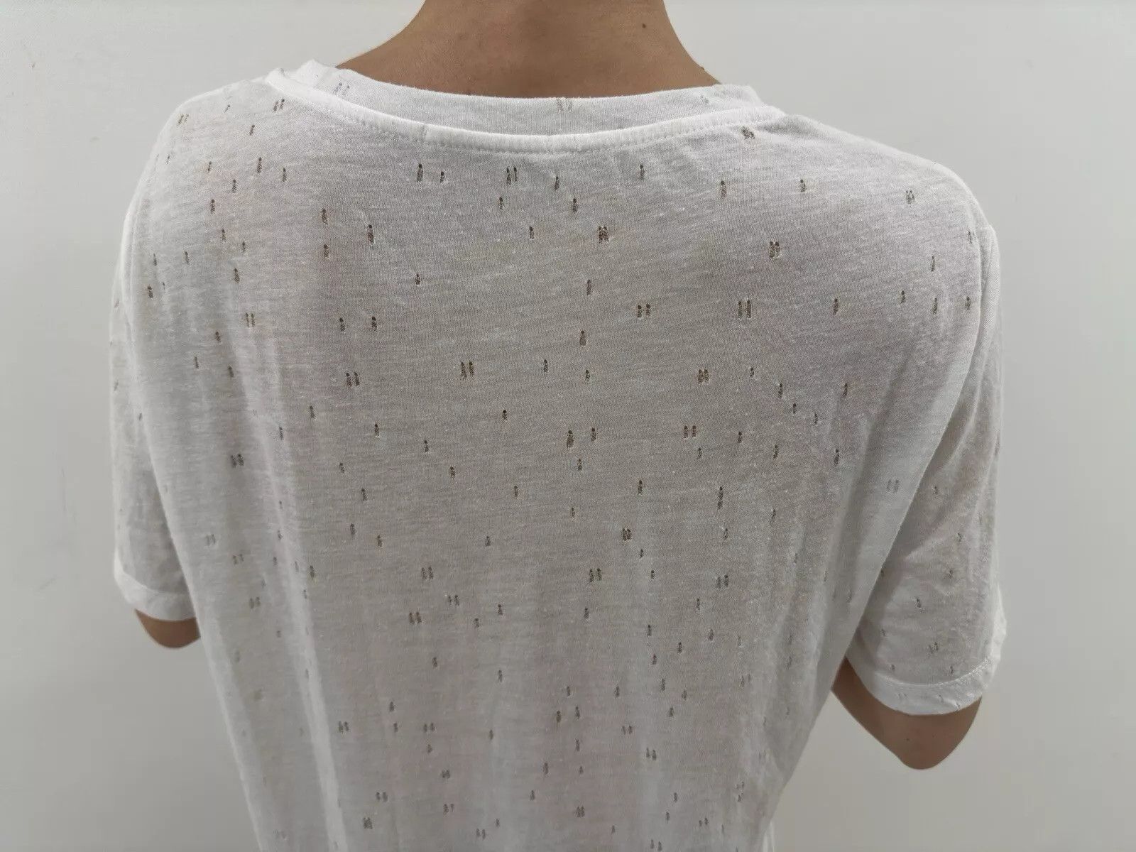 T by Alexander Wang T Alexander Wang Womens Distressed T-shirt Tee White Size M / US 6-8 / IT 42-44 - 4 Thumbnail