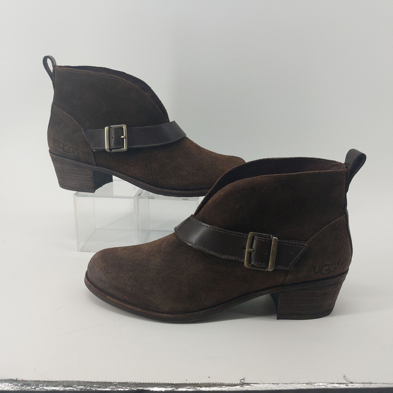 Ugg Ugg Wright Belted Brown Suede Leather Booties Womens Sz 8.5 Size US 8.5 / IT 38.5 - 10 Thumbnail